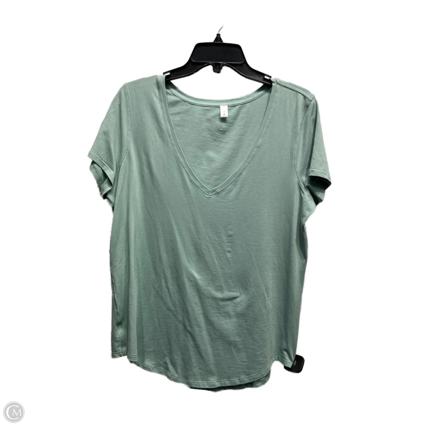 Athletic Top Short Sleeve By Lululemon In Green, Size: 10