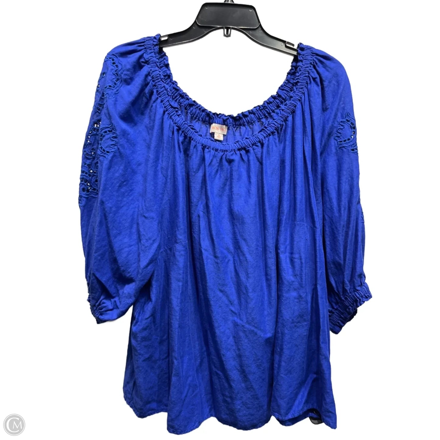 Top 3/4 Sleeve By Knox Rose In Blue, Size: 1x