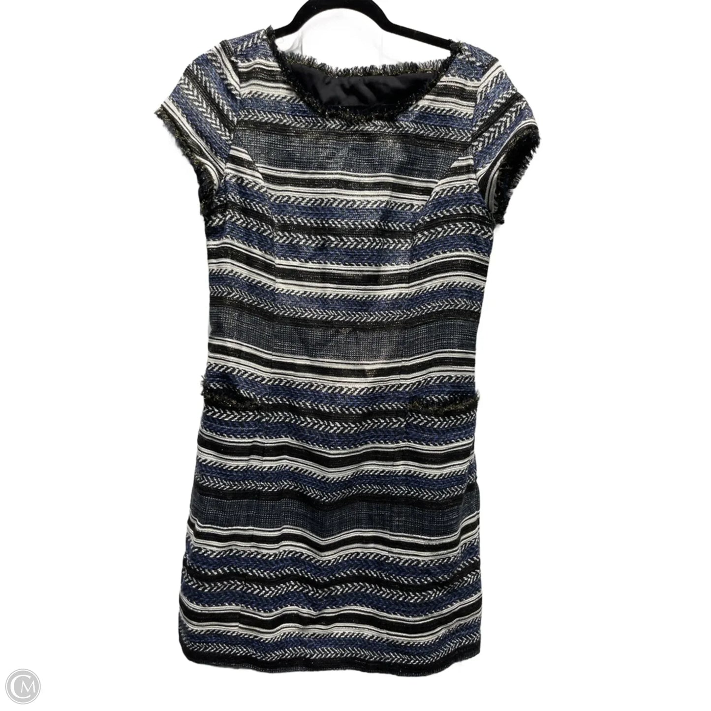 Dress Party Short By Adrianna Papell In Black & Blue, Size: M