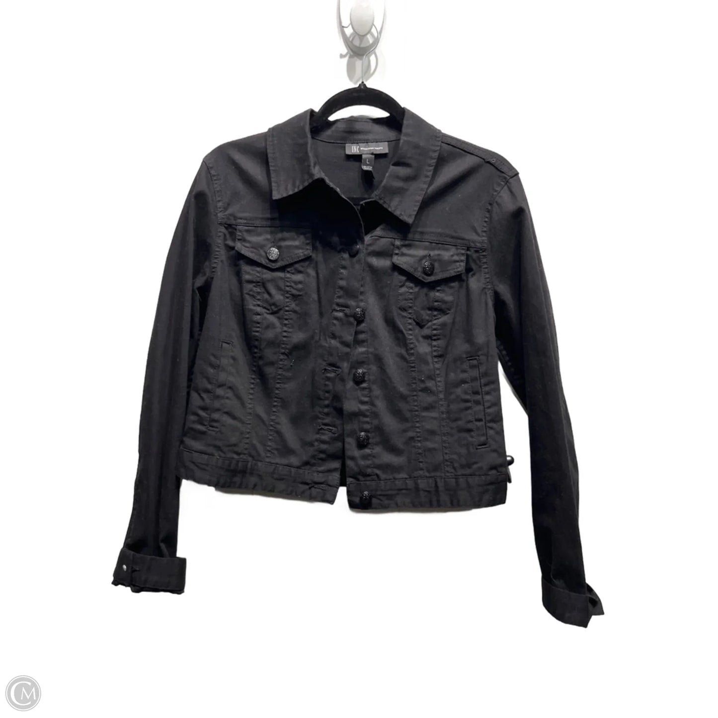 Jacket Denim By Inc In Black Denim, Size: L