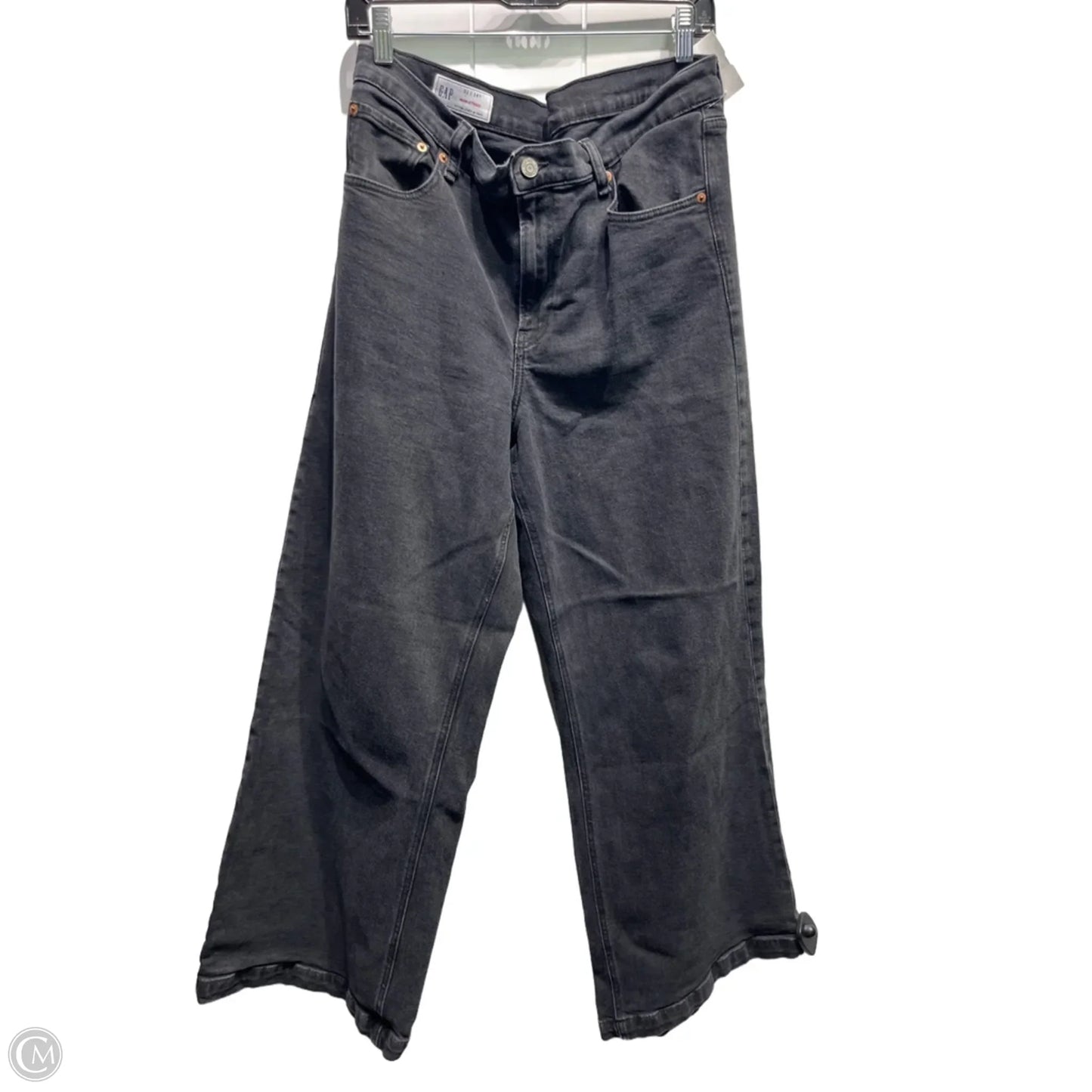 Jeans Wide Leg By Gap In Black Denim, Size: 14