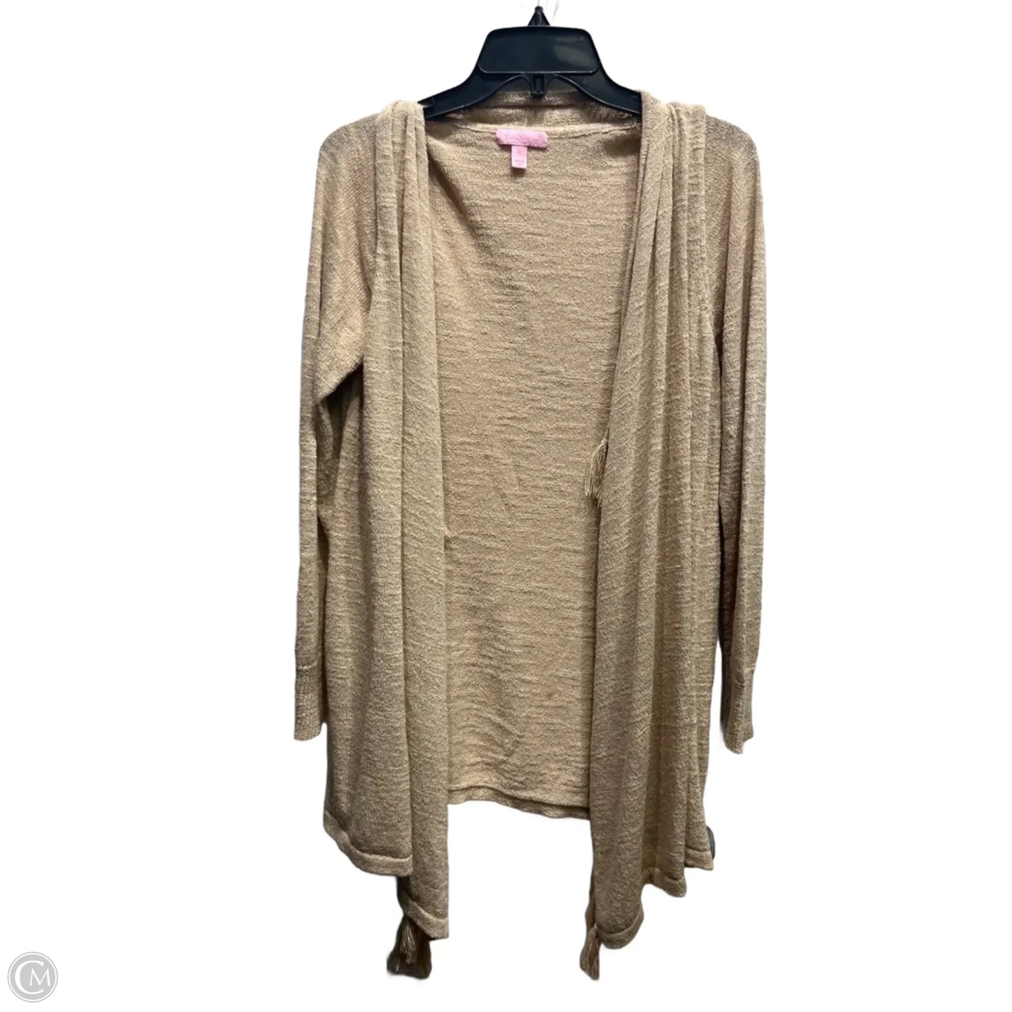 Sweater Cardigan Designer By Lilly Pulitzer In Tan, Size: Xl