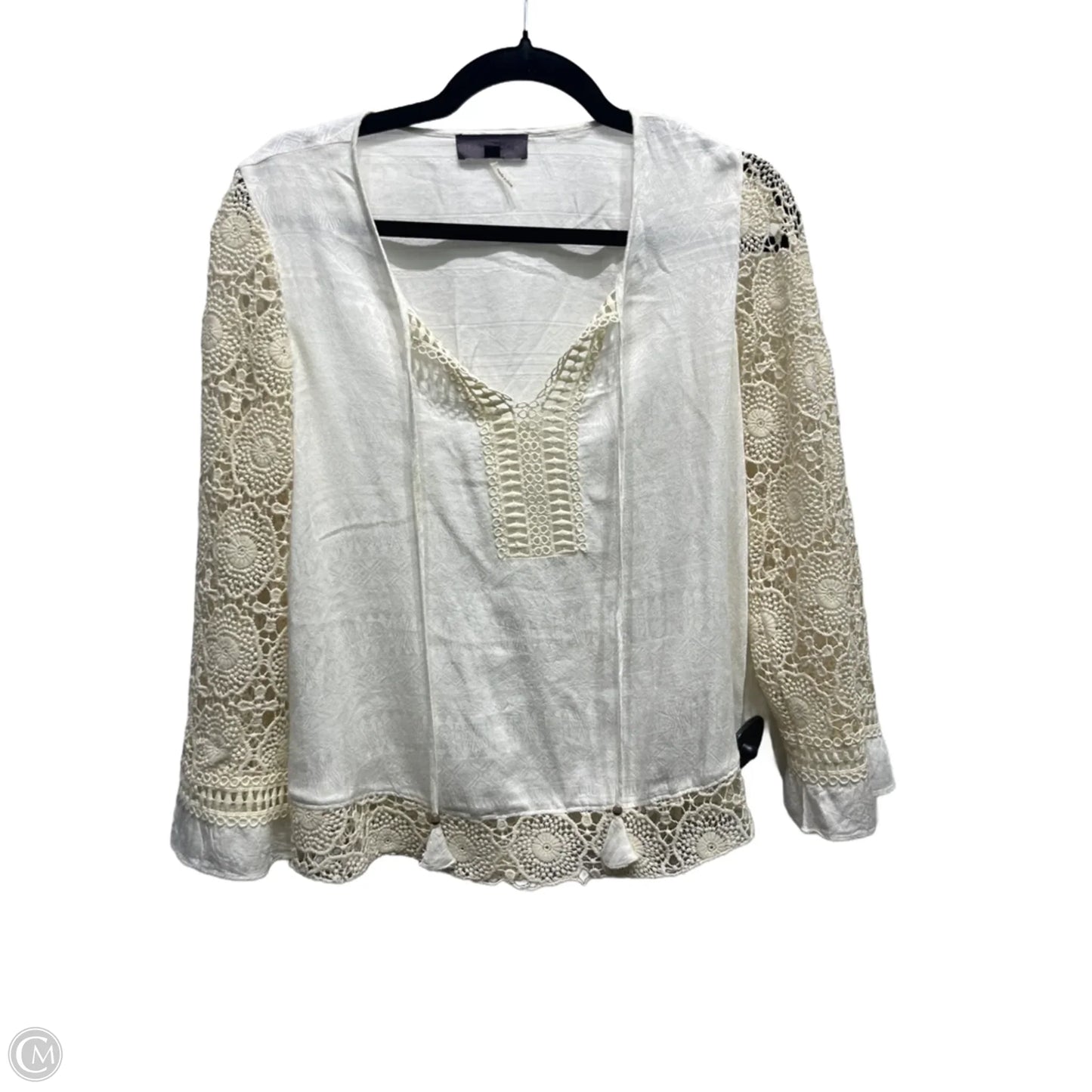 Top Long Sleeve By Hale Bob In Cream, Size: S