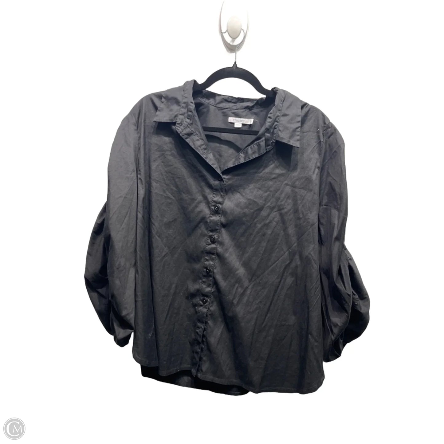 Top Long Sleeve By Chicos In Black, Size: 1x