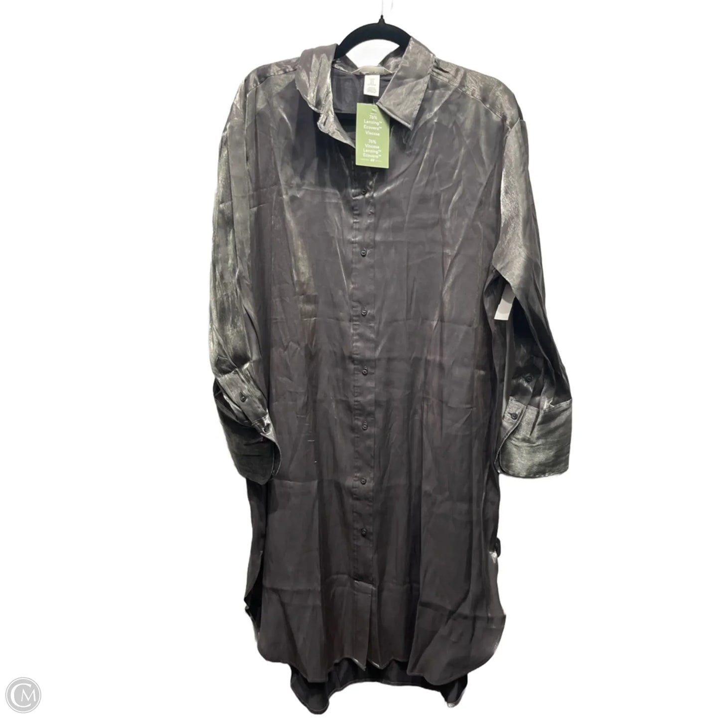 Dress Casual Midi By H&m In Silver, Size: M