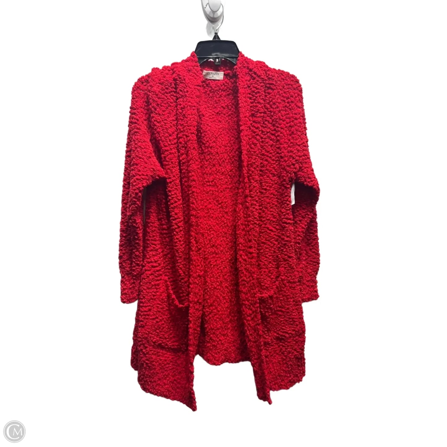 Sweater Cardigan By Zenana In Red, Size: Xl