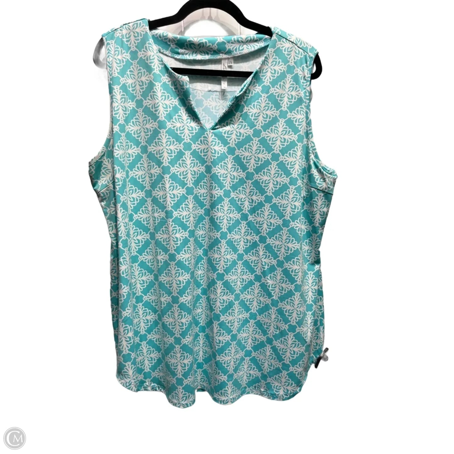 Top Sleeveless By Lulu B In Teal, Size: 1x