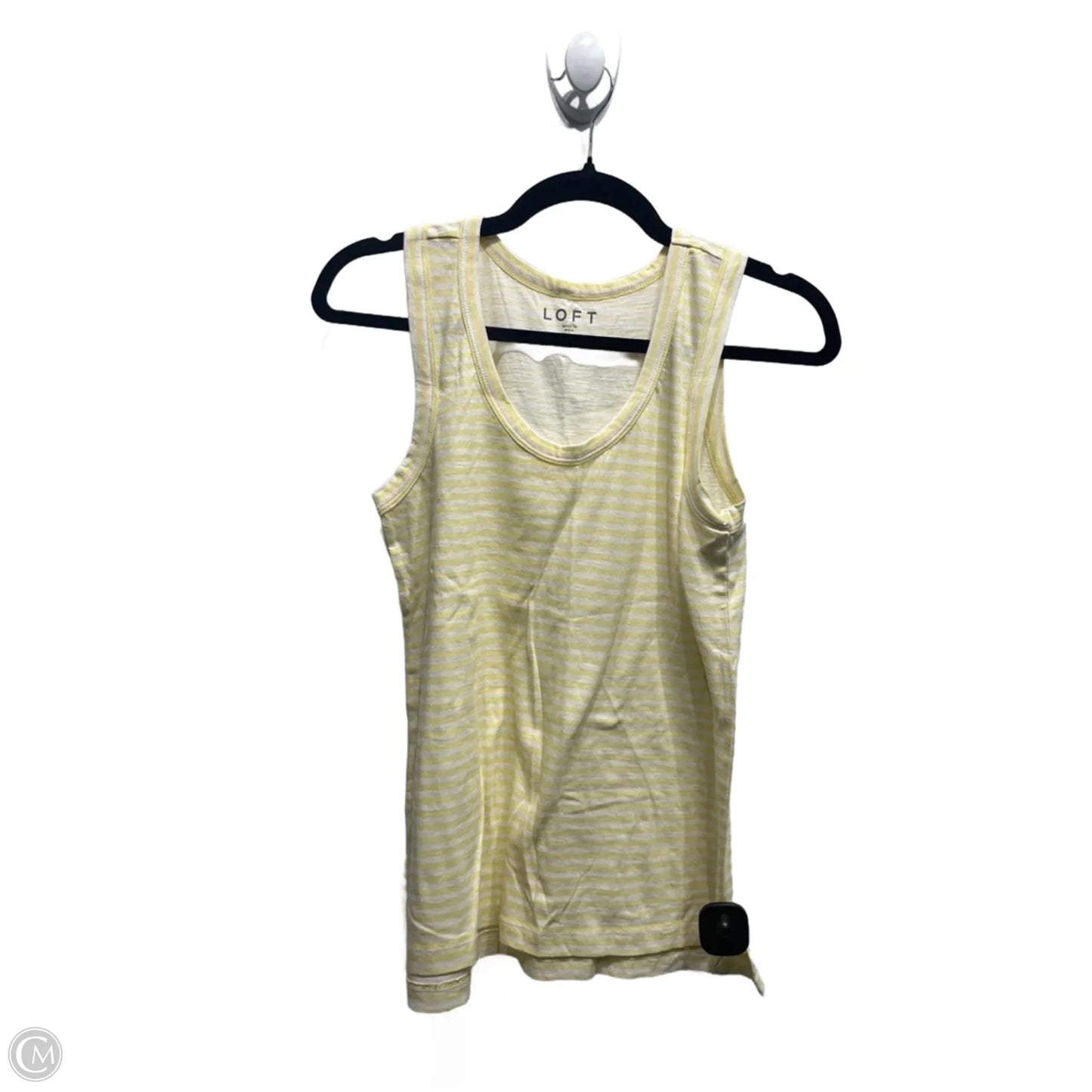 Top Sleeveless By Loft In White & Yellow, Size: Xs