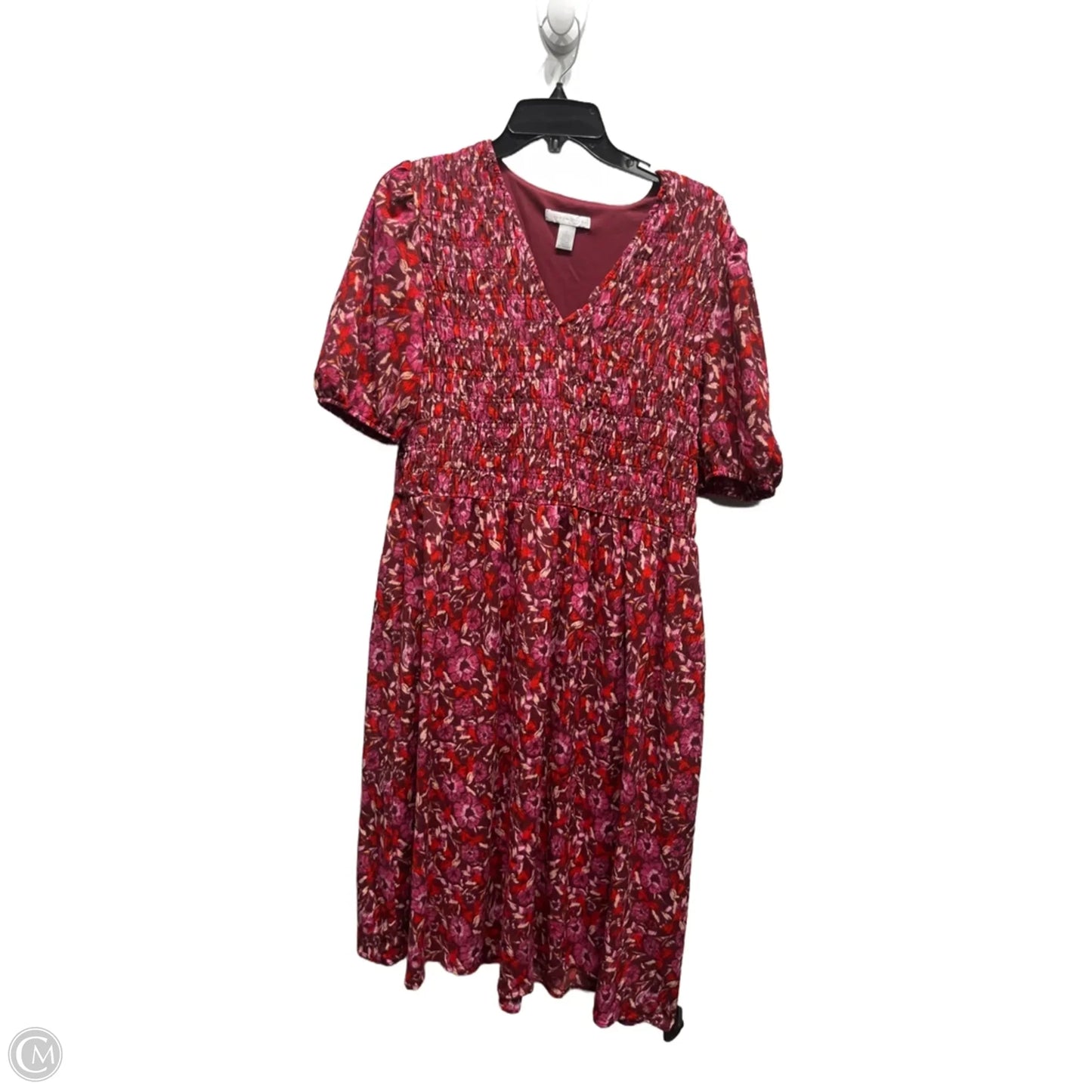 Dress Casual Midi By London Times In Red, Size: Xl