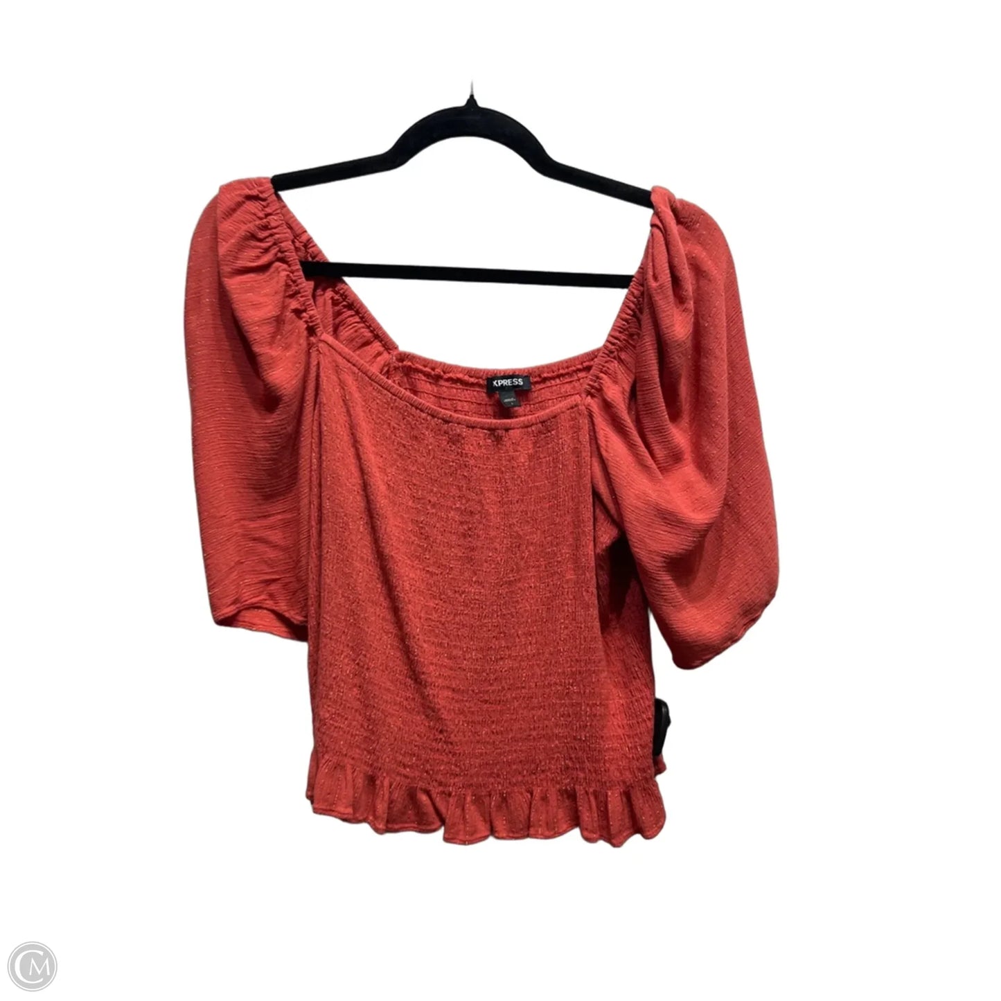 Top Short Sleeve By Express In Orange, Size: L