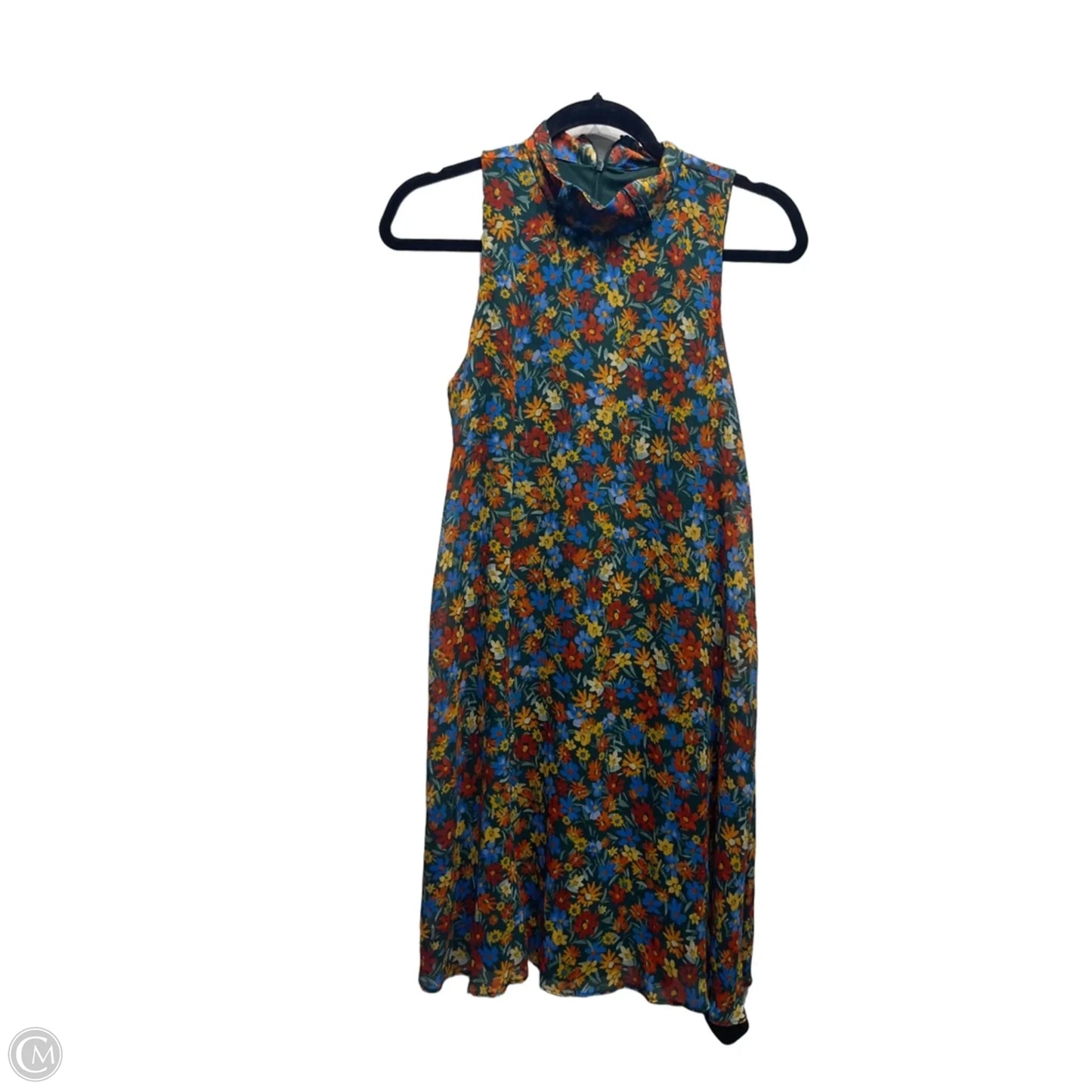 Dress Work By Calvin Klein In Blue & Green, Size: M