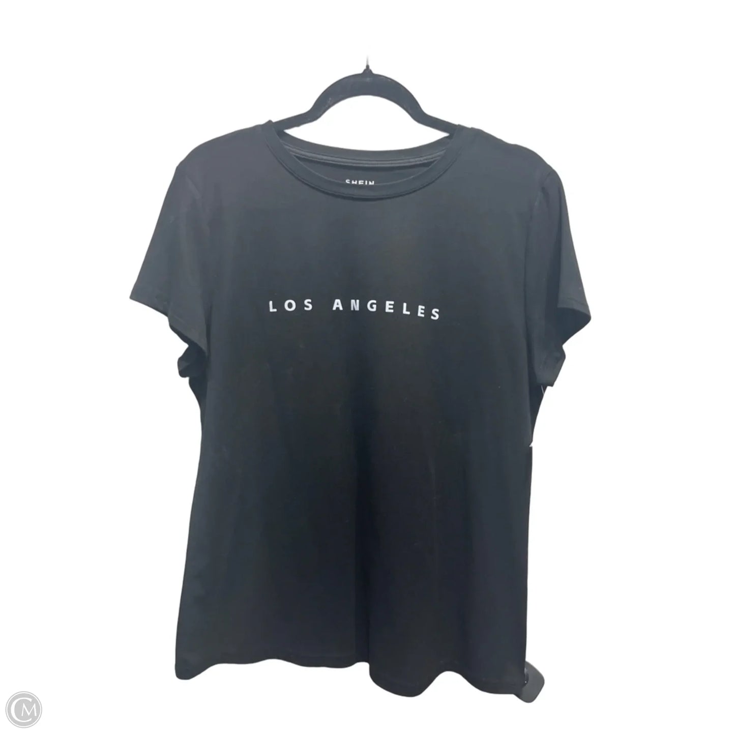 Top Short Sleeve By Shein In Black, Size: Xl