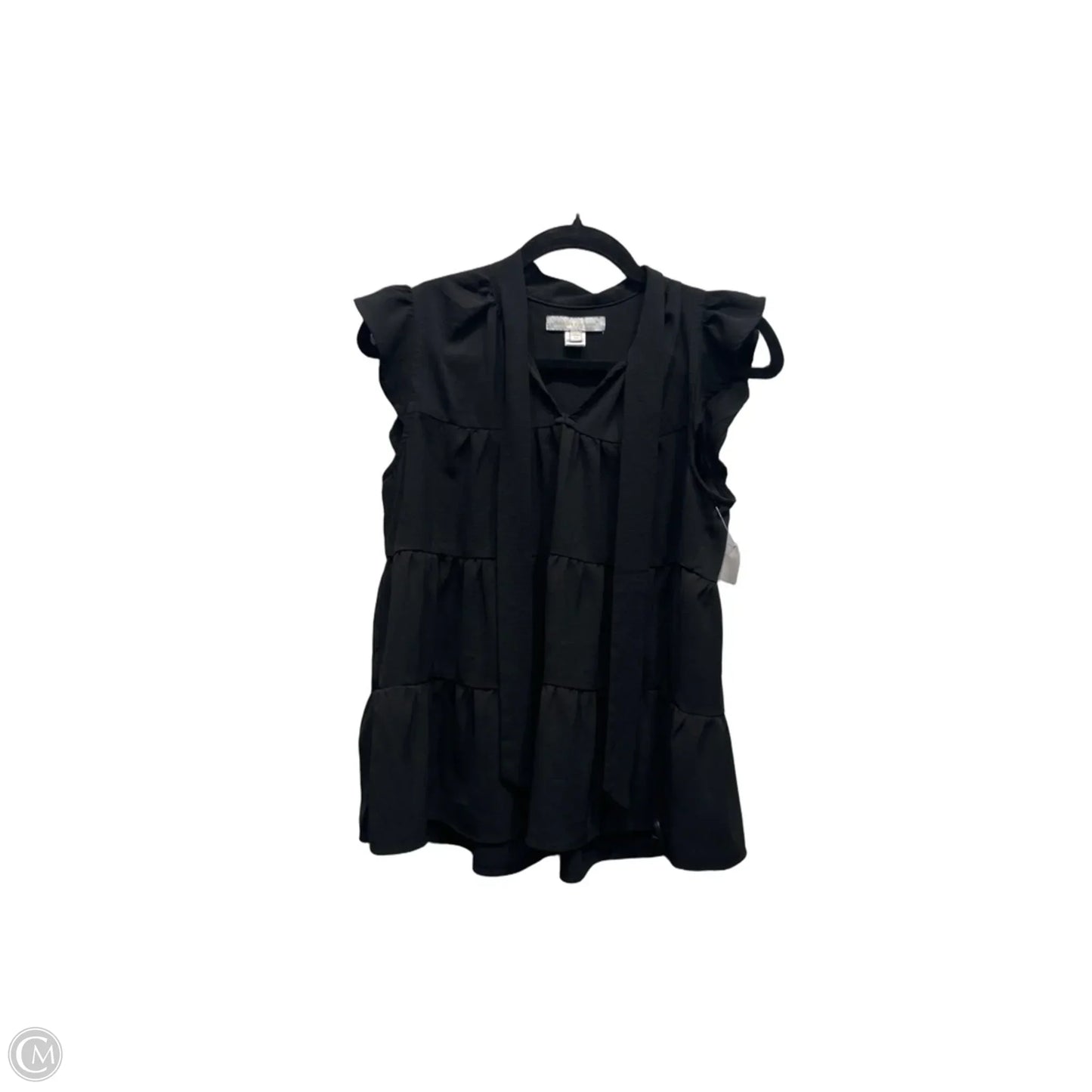 Top Short Sleeve By Monteau In Black, Size: M