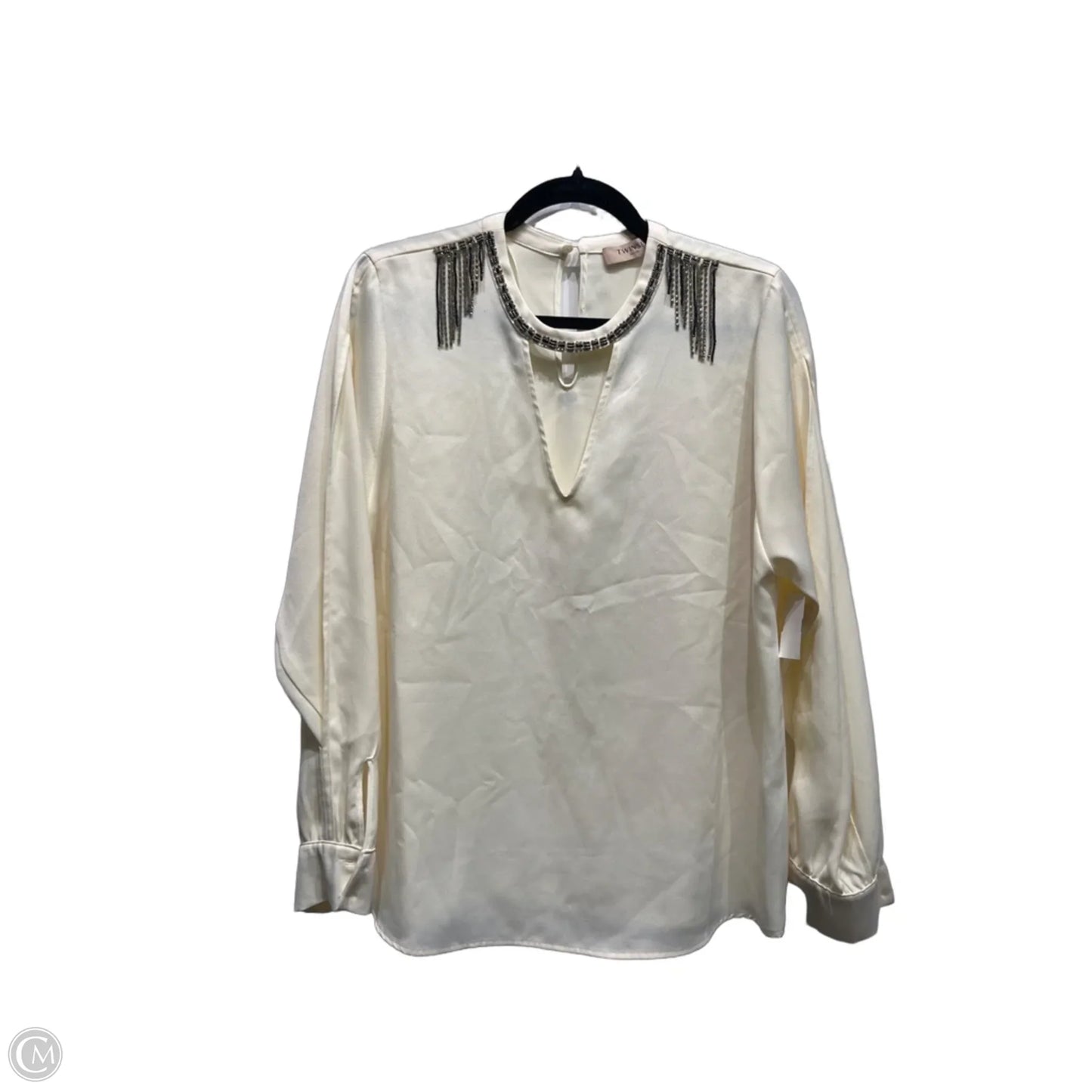 Blouse Long Sleeve By twinset In Cream, Size: M