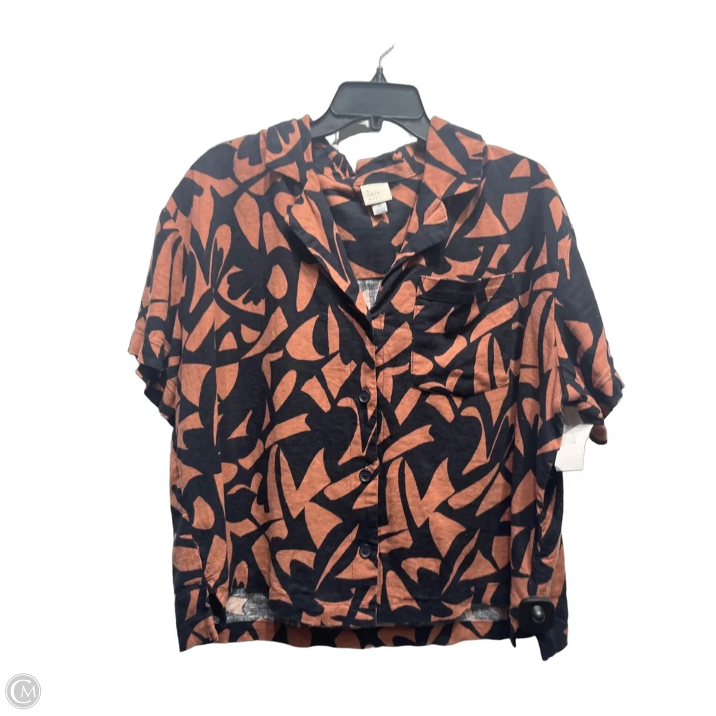 Top Short Sleeve By A New Day In Black & Brown, Size: Xl