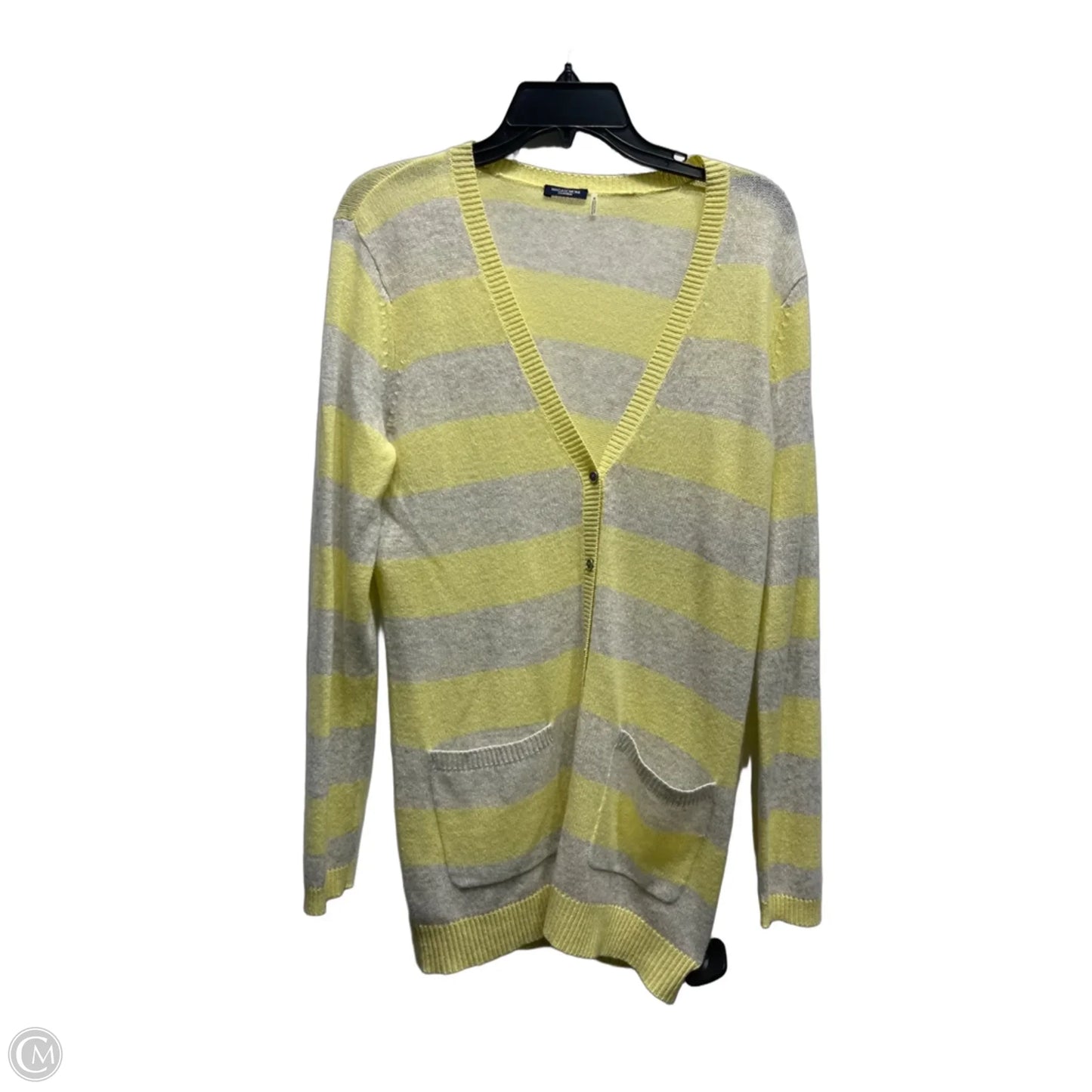 Sweater Cashmere By Magaschoni In Grey & Yellow, Size: M
