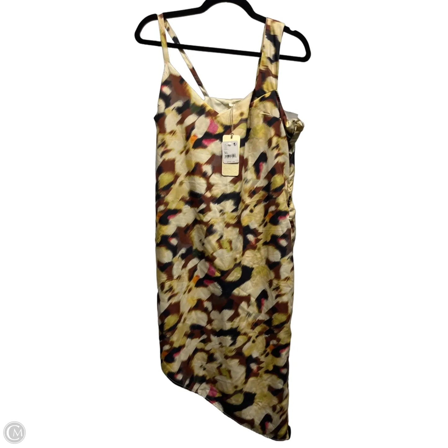 Dress Party Midi By Anthropologie In Black & Yellow, Size: L