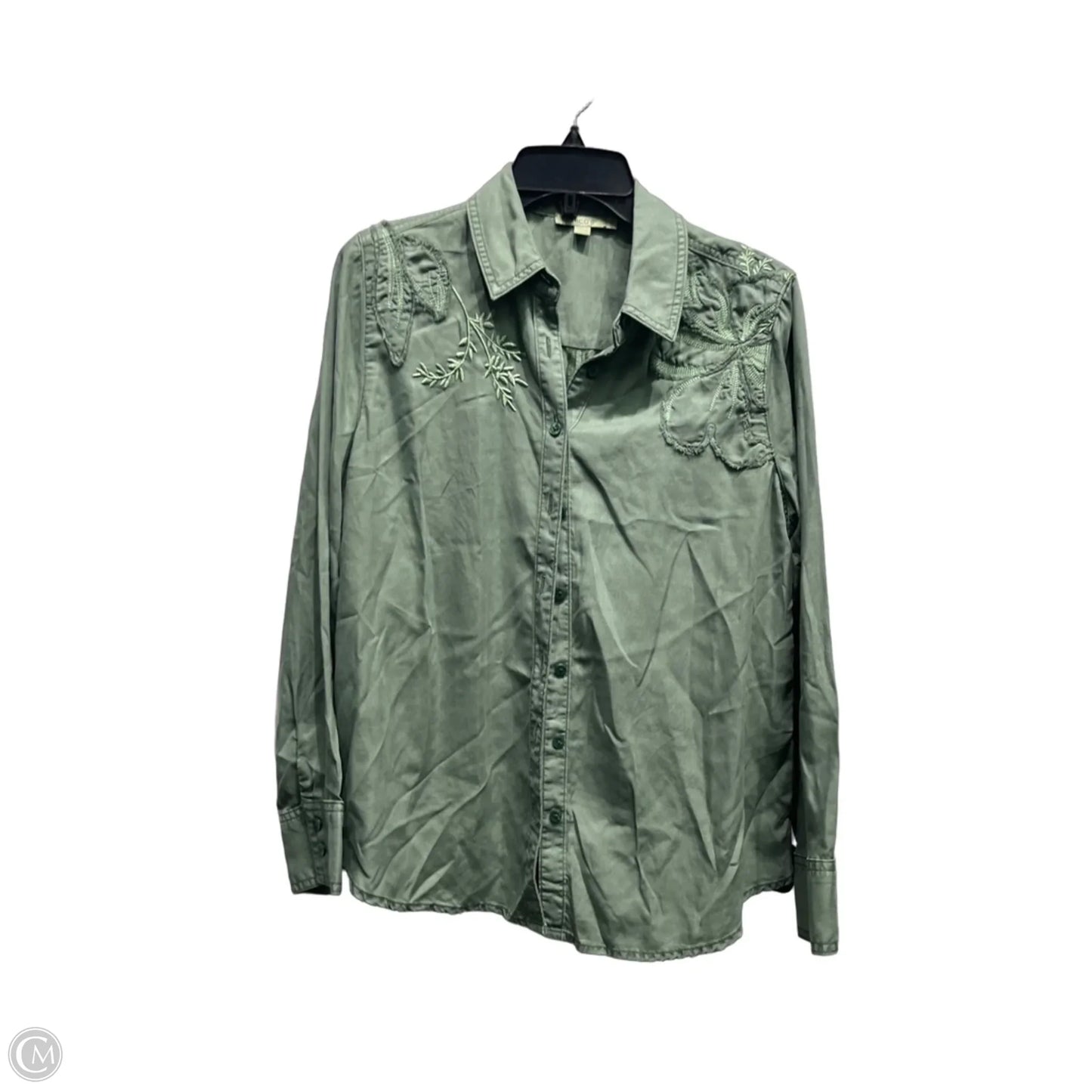 Top Long Sleeve By Chicos In Green, Size: M