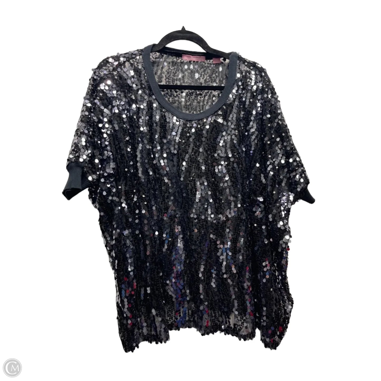 Top Short Sleeve By Michael Simon In Black, Size: L