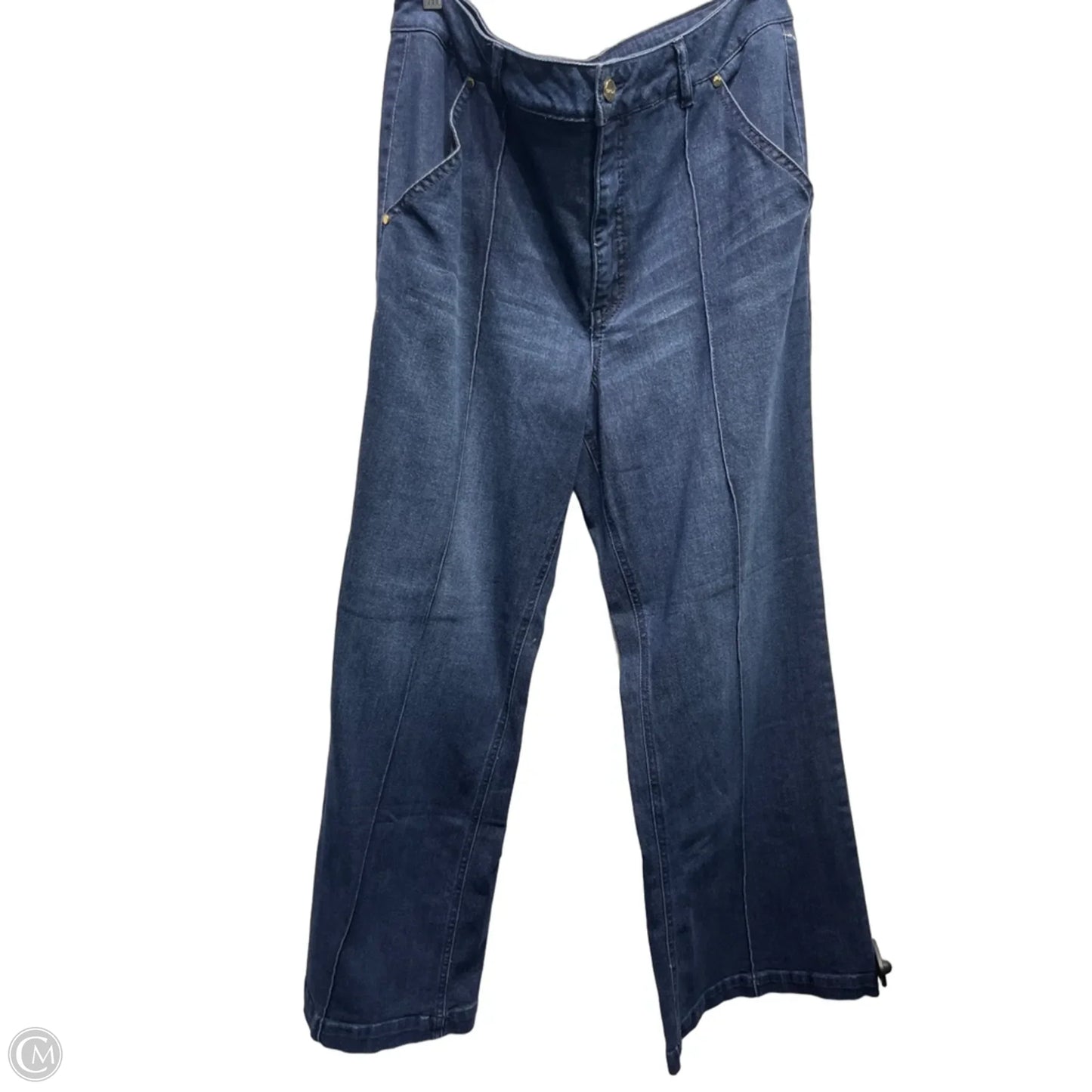 Jeans Wide Leg By Cache In Blue Denim, Size: 12