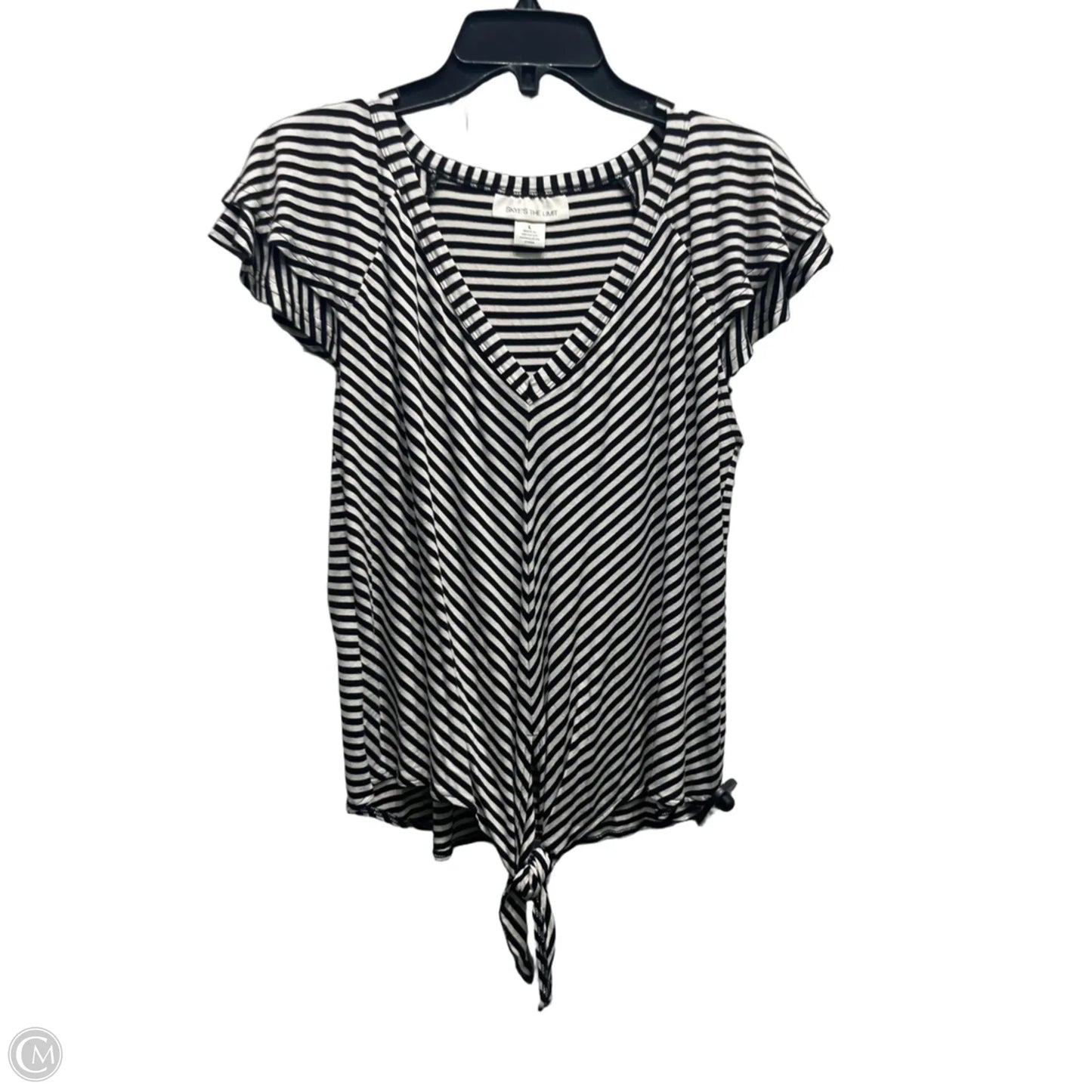 Top Short Sleeve By Skyes The Limit In Black & White, Size: L