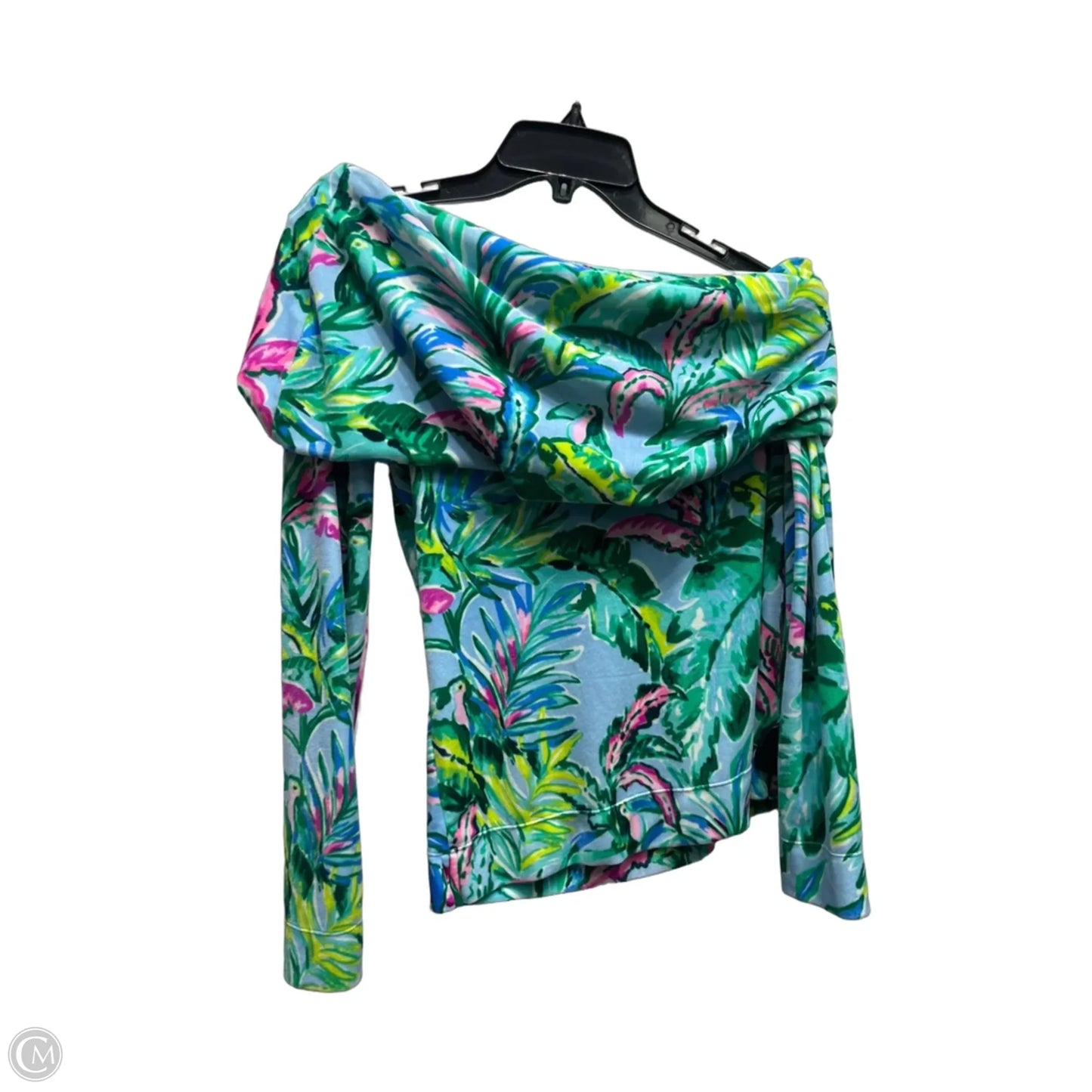 Top Long Sleeve Designer By Lilly Pulitzer In Blue & Green, Size: S