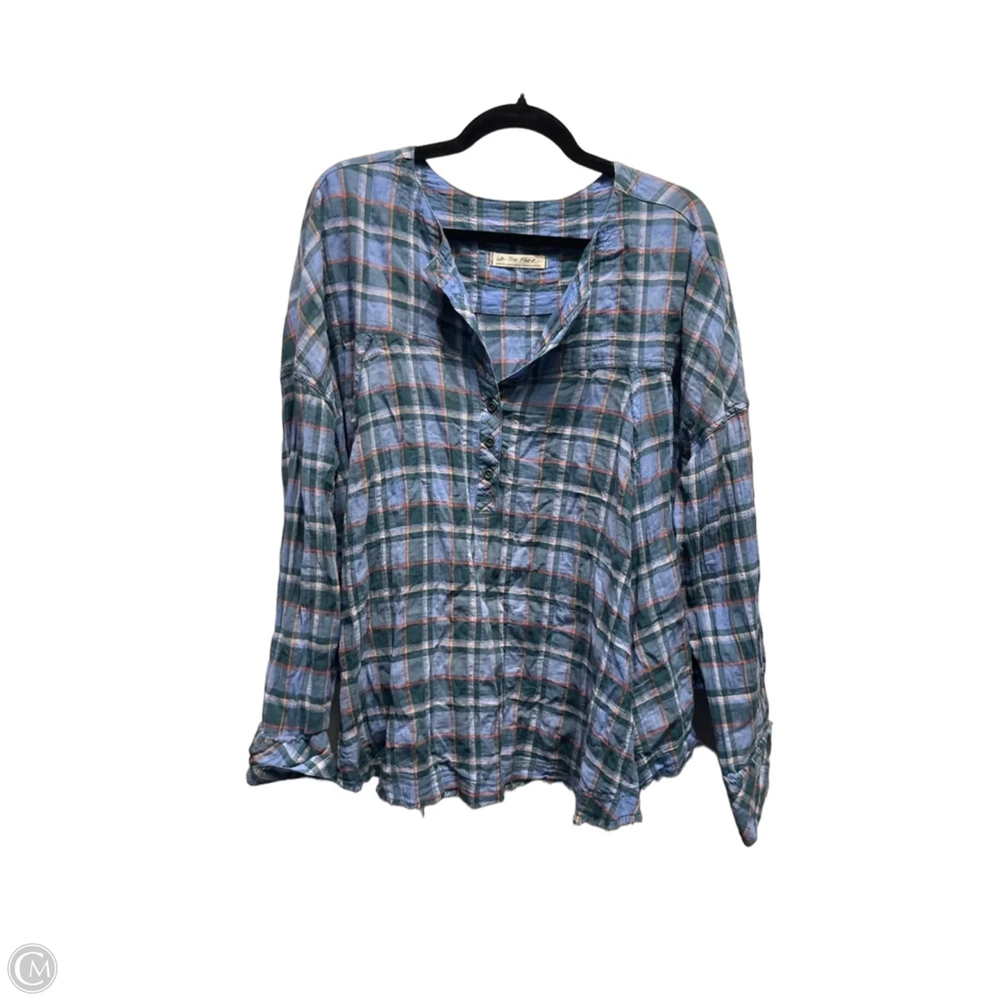 Top Long Sleeve By We The Free In Blue & Green, Size: M