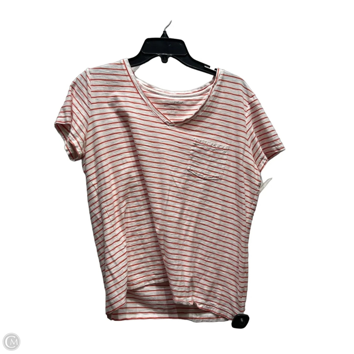 Top Short Sleeve By Universal Thread In Red & White, Size: L