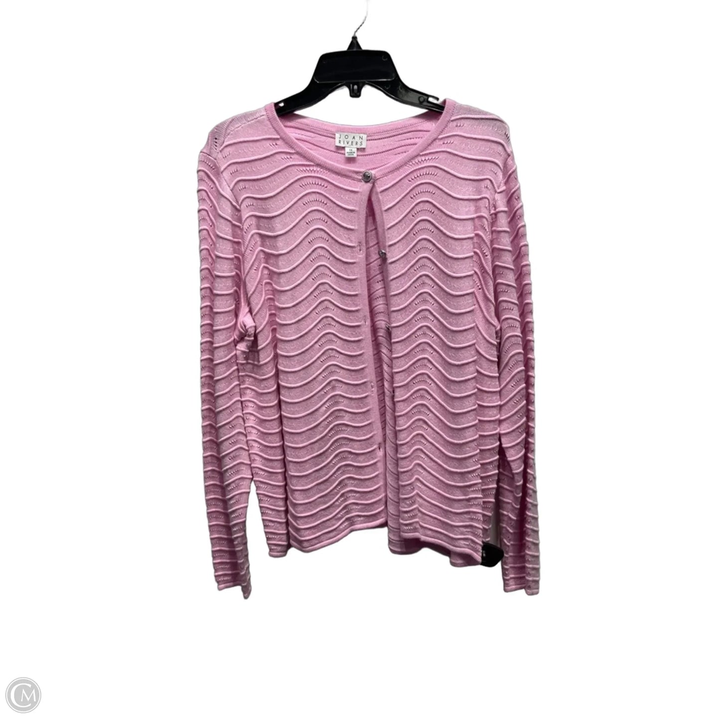 Sweater Cardigan By Joan Rivers In Pink, Size: 1x