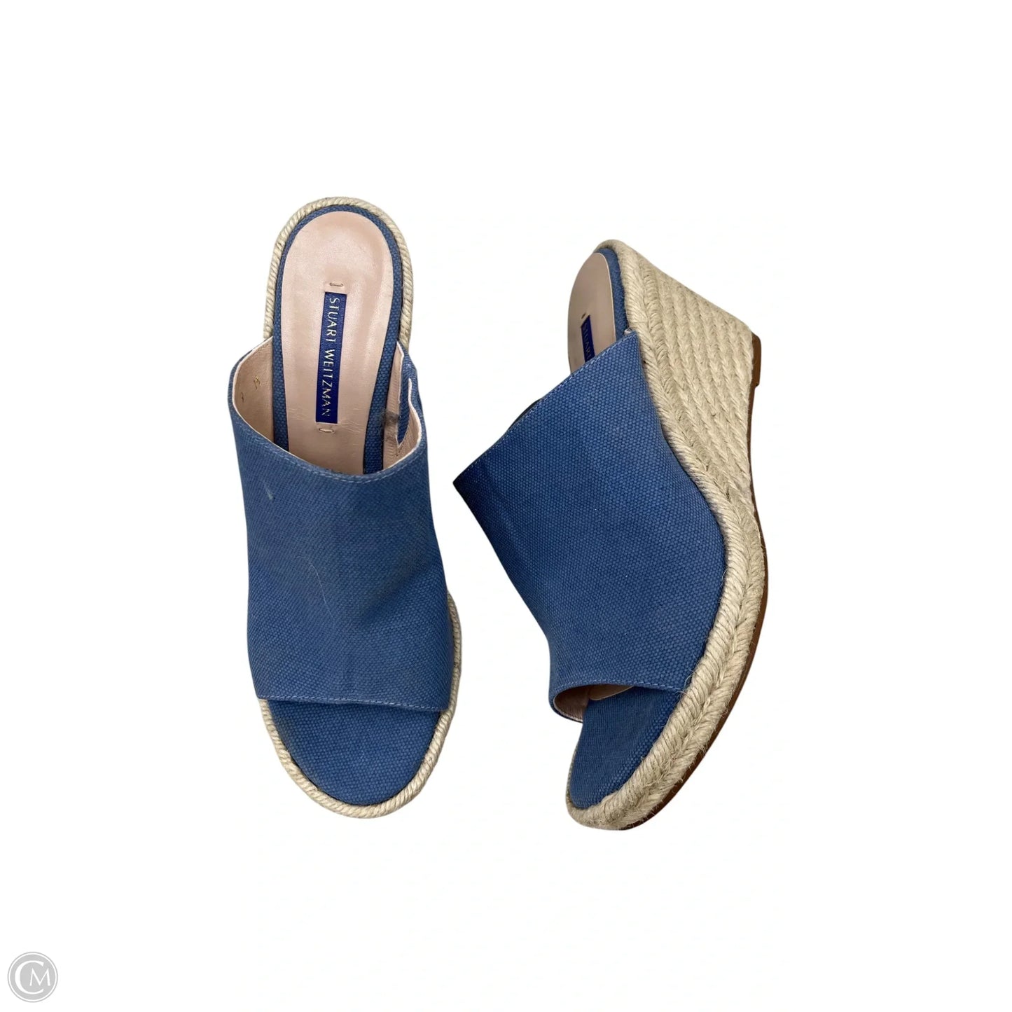 Sandals Designer By Stuart Weitzman In Blue, Size: 9