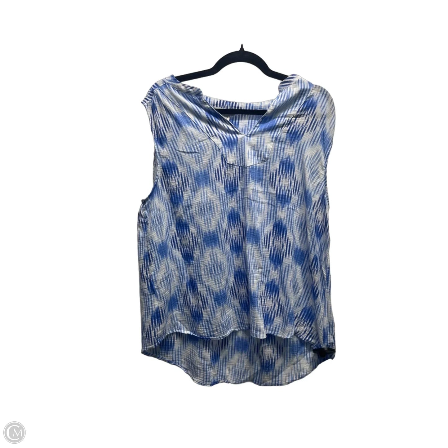 Top Sleeveless By Tommy Bahama In Blue & White, Size: Xl