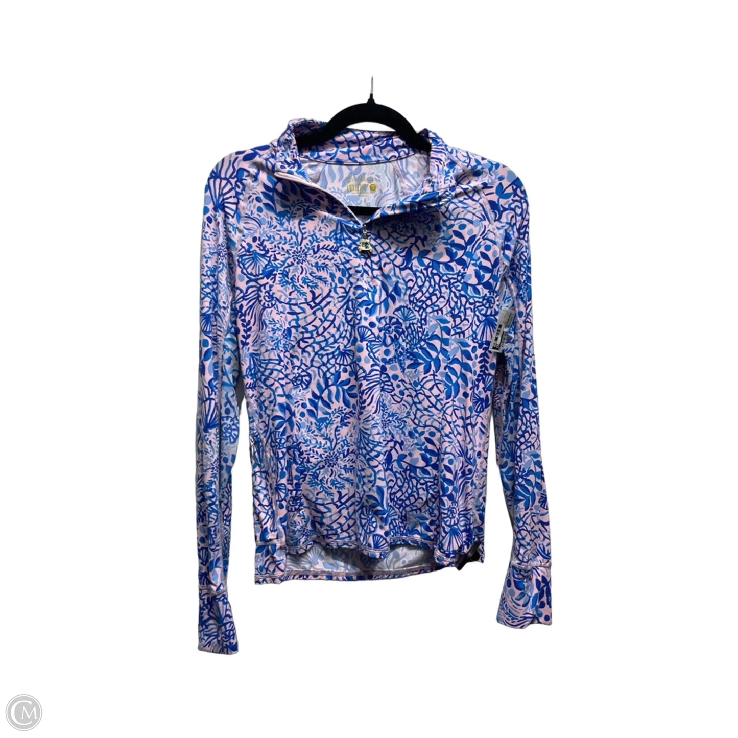 Top Long Sleeve Designer By Lilly Pulitzer In Blue & Pink, Size: S