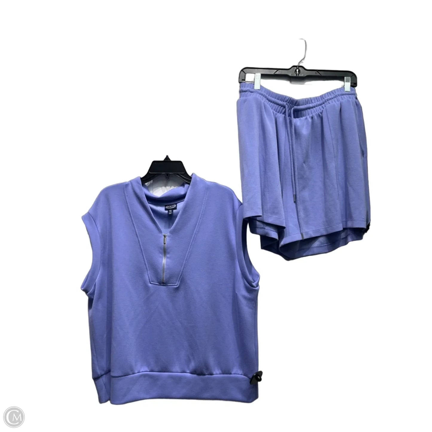 Shorts Set By Scoop In Purple, Size: 1x