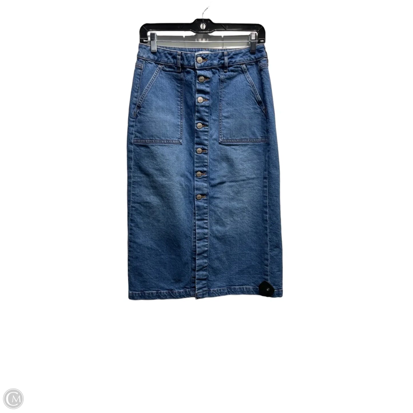 Skirt Midi By Loft In Blue Denim, Size: 4