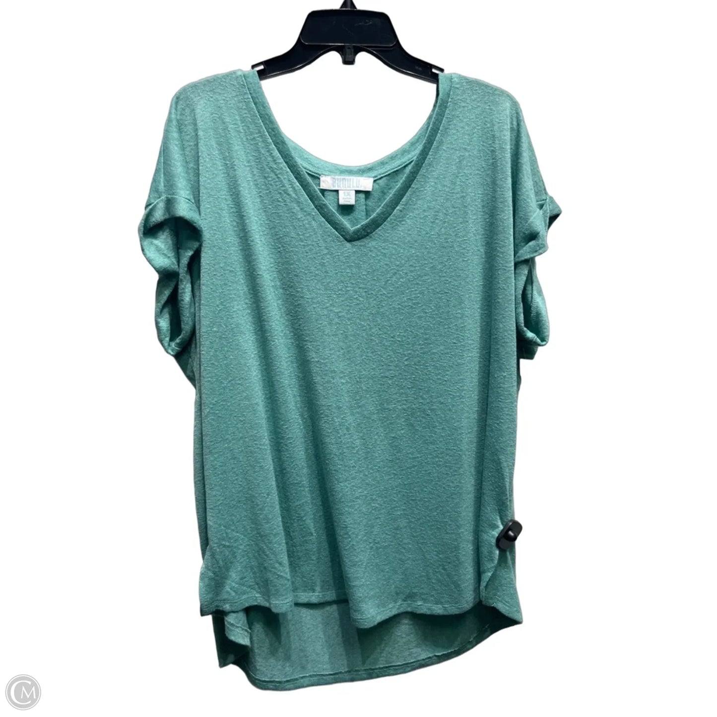 Top Short Sleeve Basic By BUNULU In Green, Size: 1x