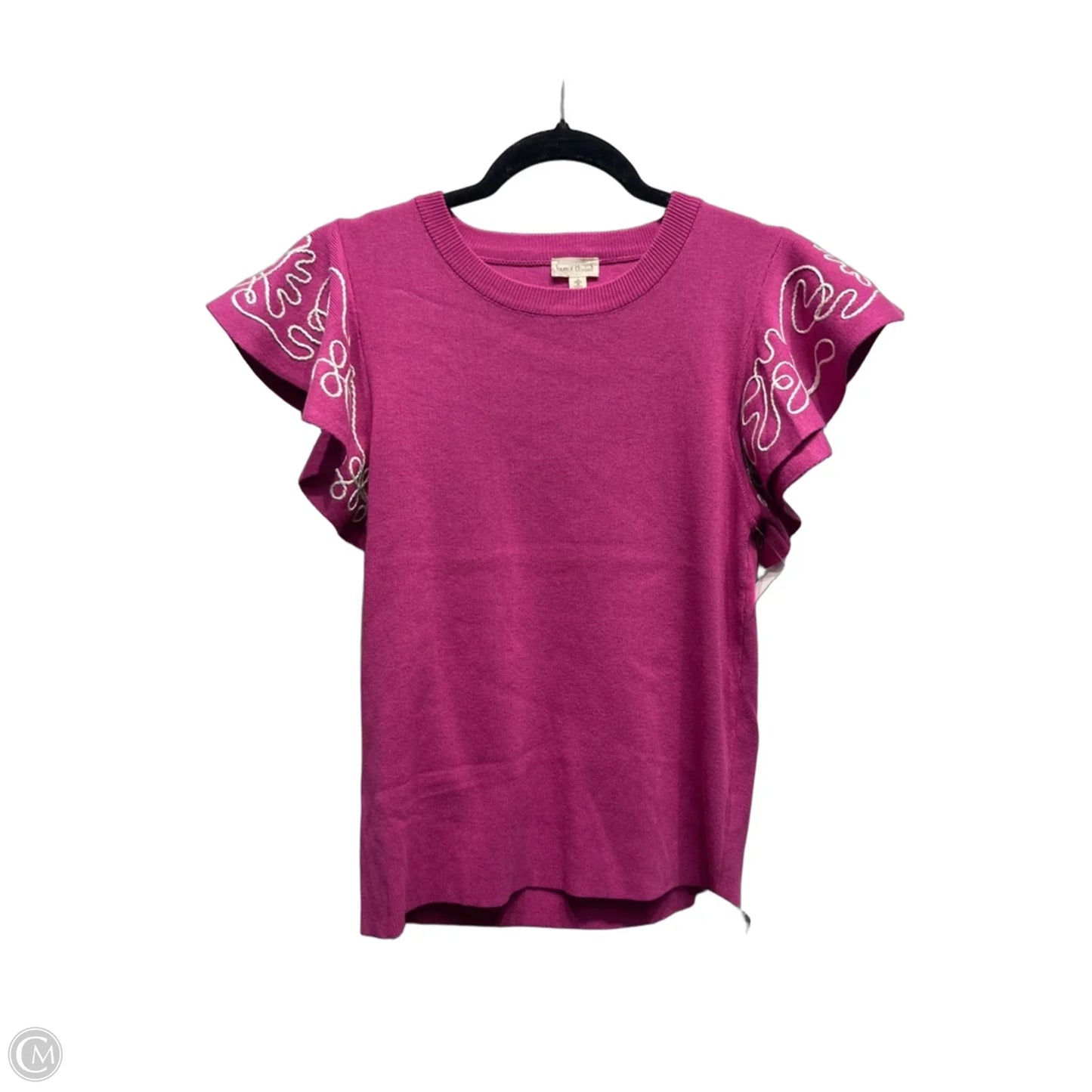 Top Short Sleeve By Hem & Thread In Pink, Size: L