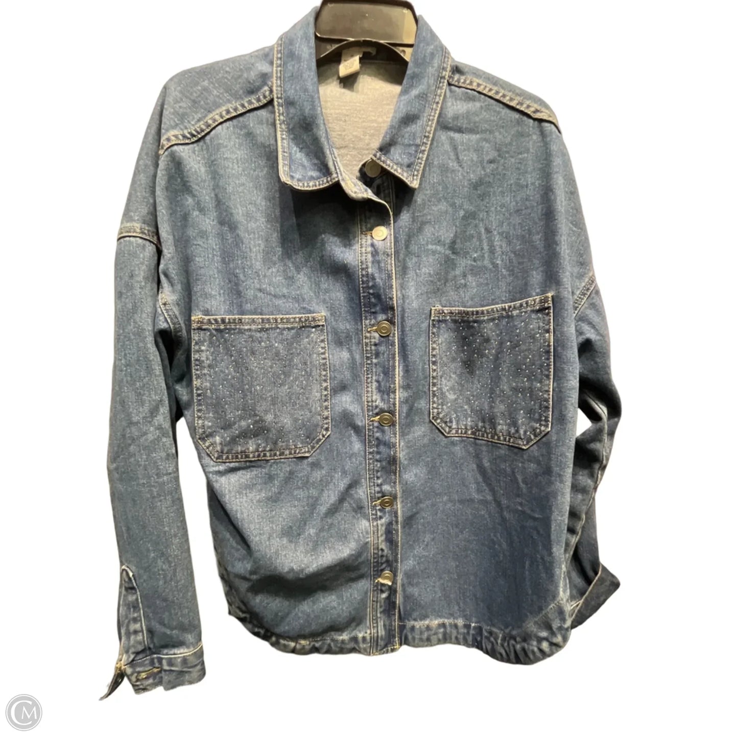 Jacket Shirt By Better Together In Blue Denim, Size: M
