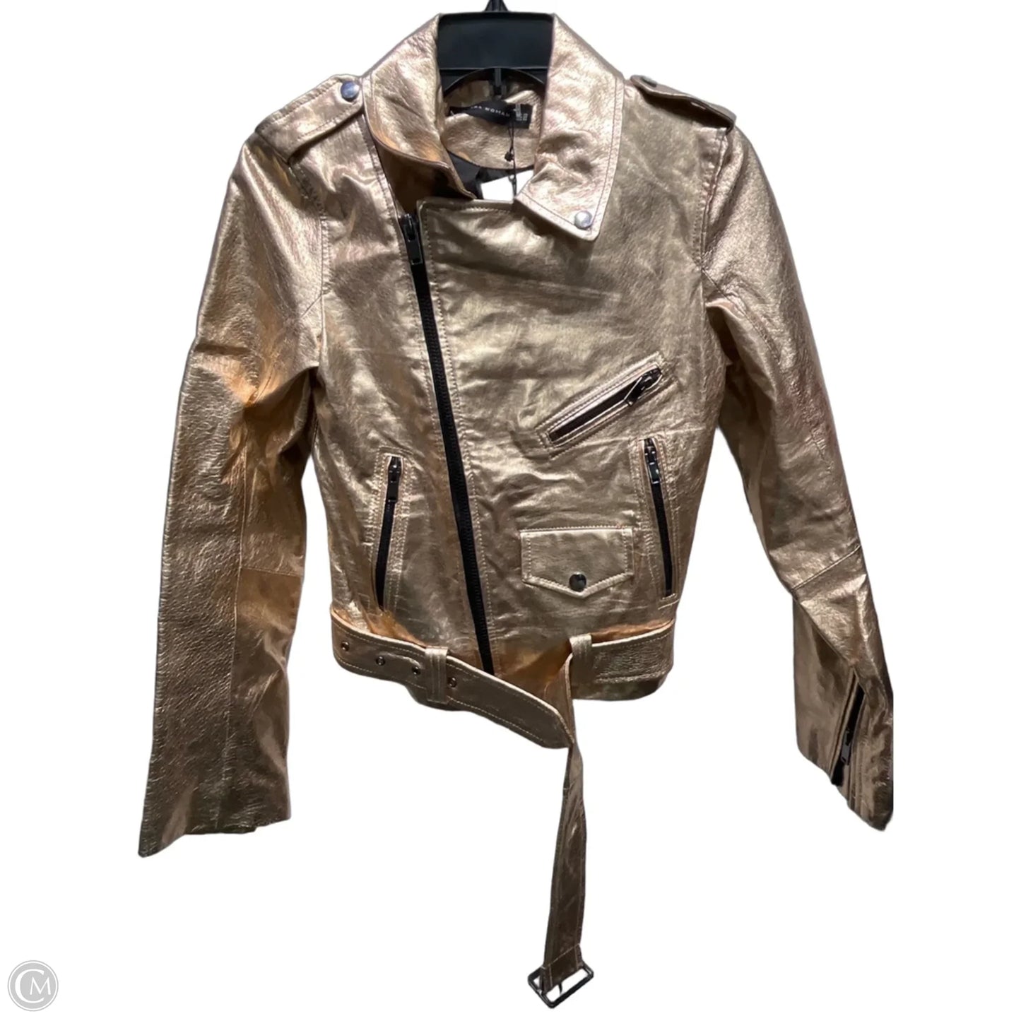 Jacket Moto By Zara Women In Rose Gold, Size: Xs