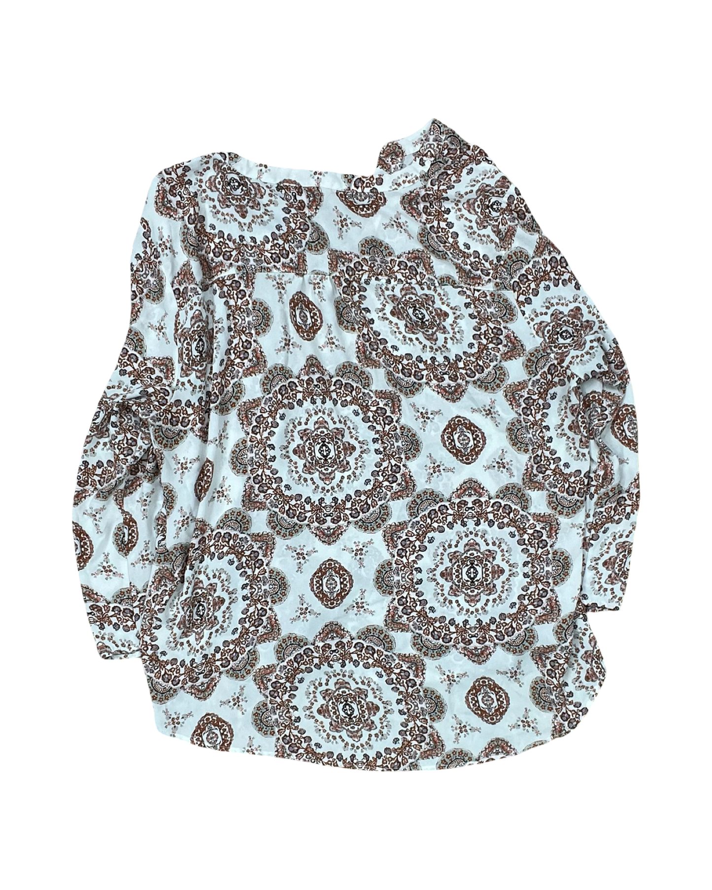 Top 3/4 Sleeve By Maurices In Brown & White, Size:Xl