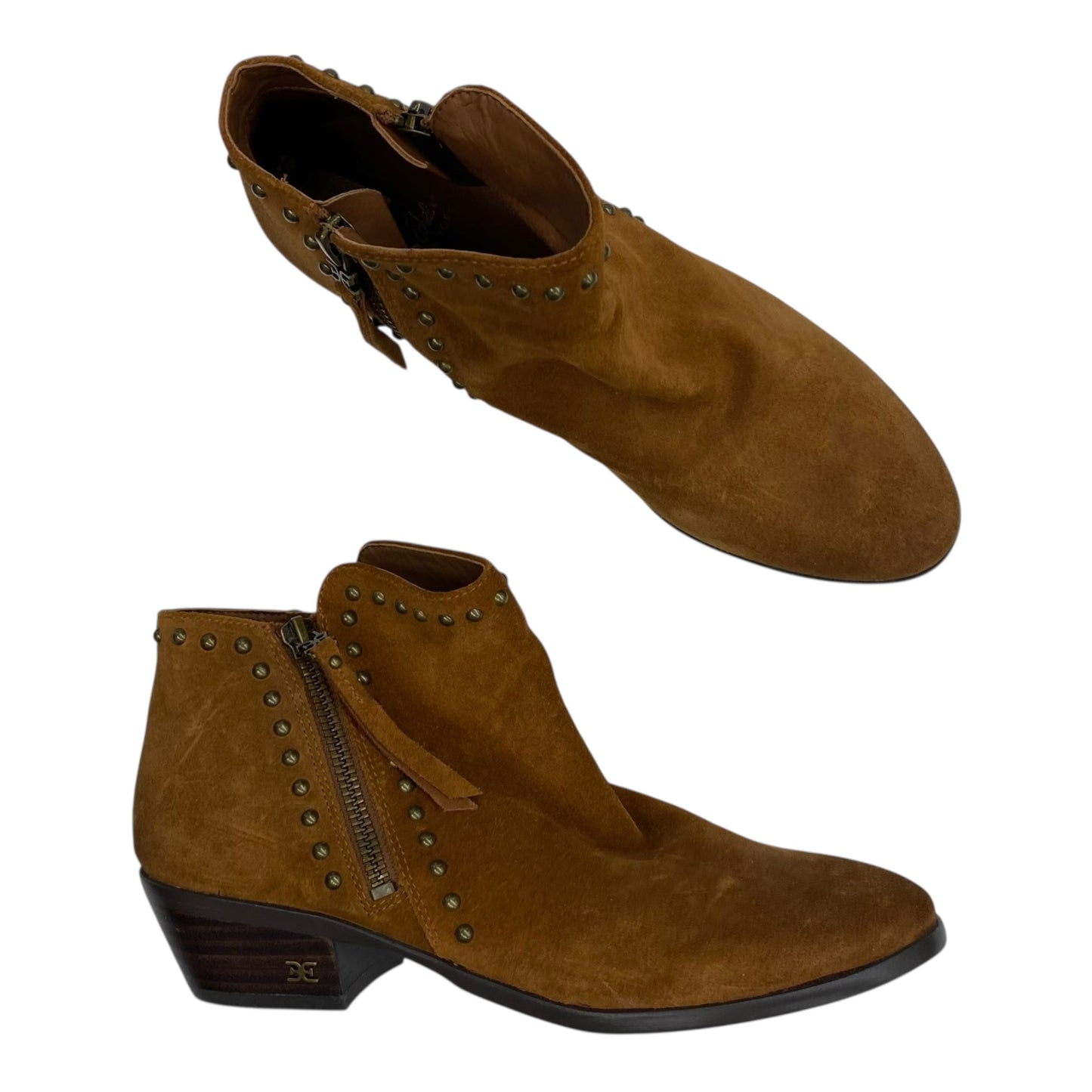 Boots Ankle Heels By Sam Edelman In Brown, Size:6
