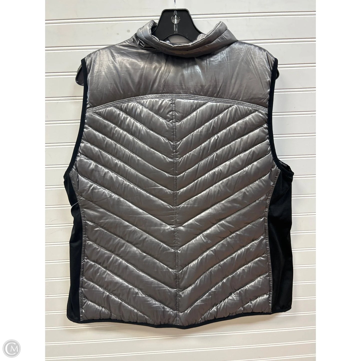 Vest Puffer & Quilted By Calvin Klein In Silver, Size: 1x