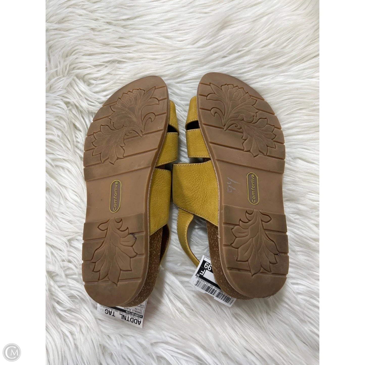 Sandals Flats By Comfortiva In Yellow, Size: 11