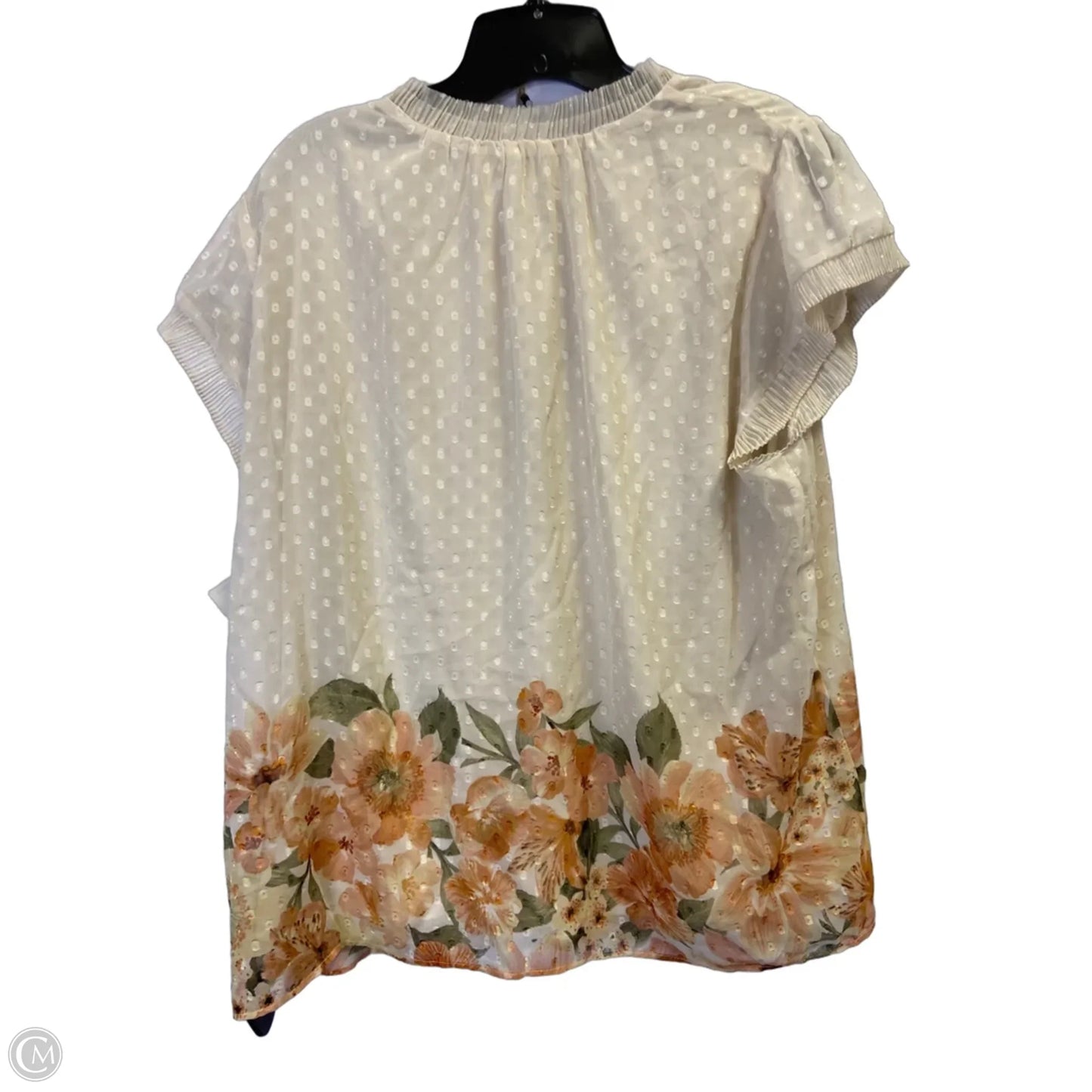 Blouse Short Sleeve By Dr2 In Floral Print, Size: Xxl