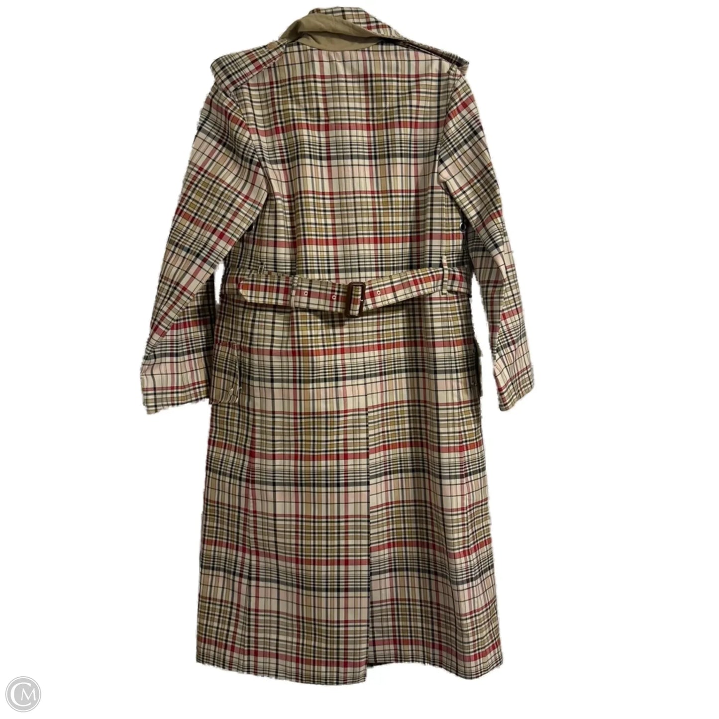 Coat Luxury Designer By Burberry In Plaid Pattern, Size: 2