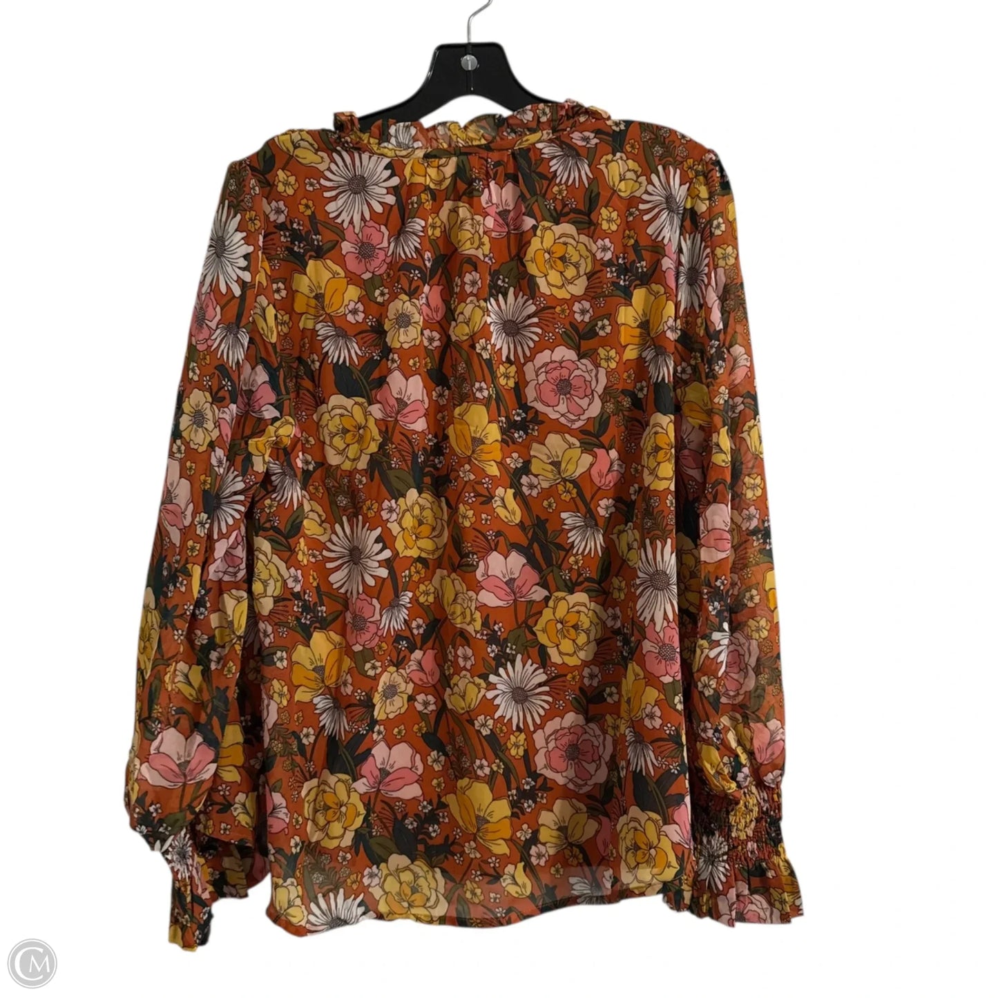Blouse Long Sleeve By Jodifl In Orange, Size: L