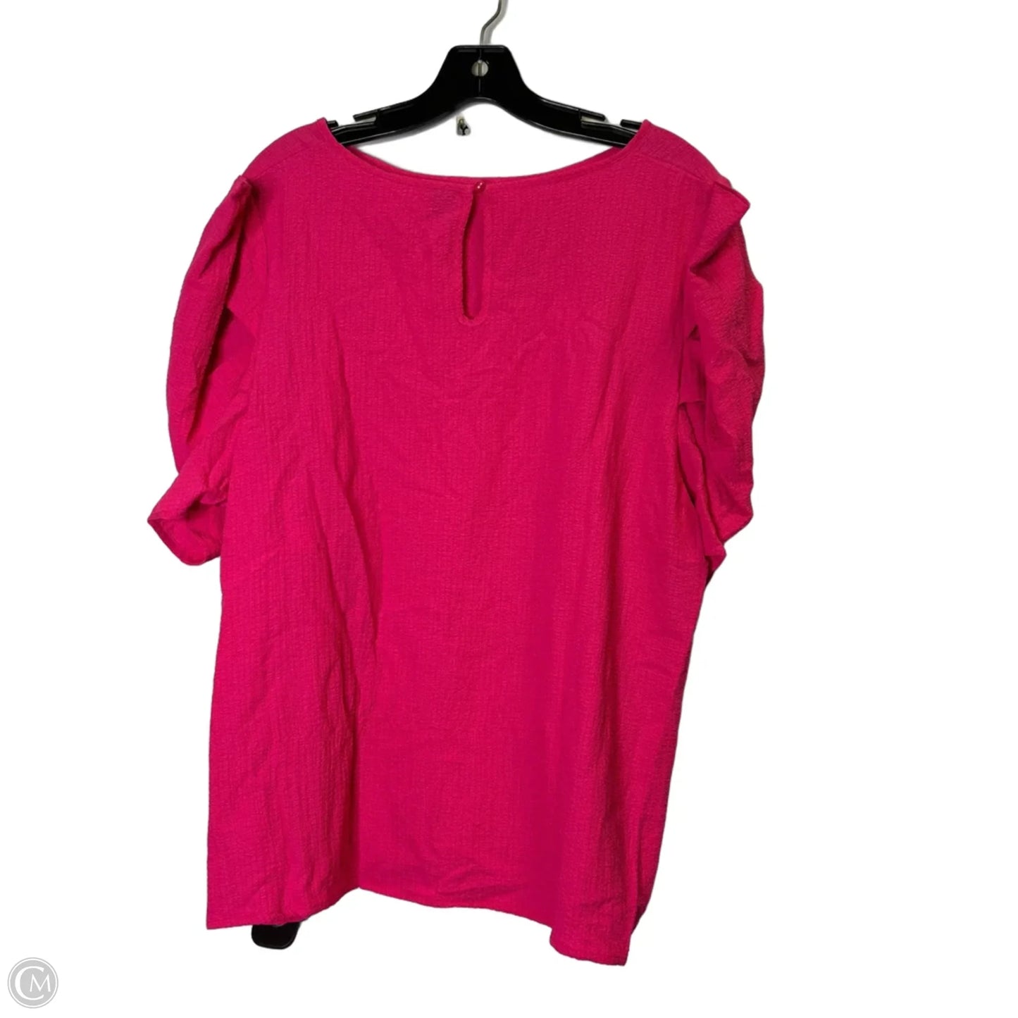 Blouse Short Sleeve By Shein In Pink, Size: 2x