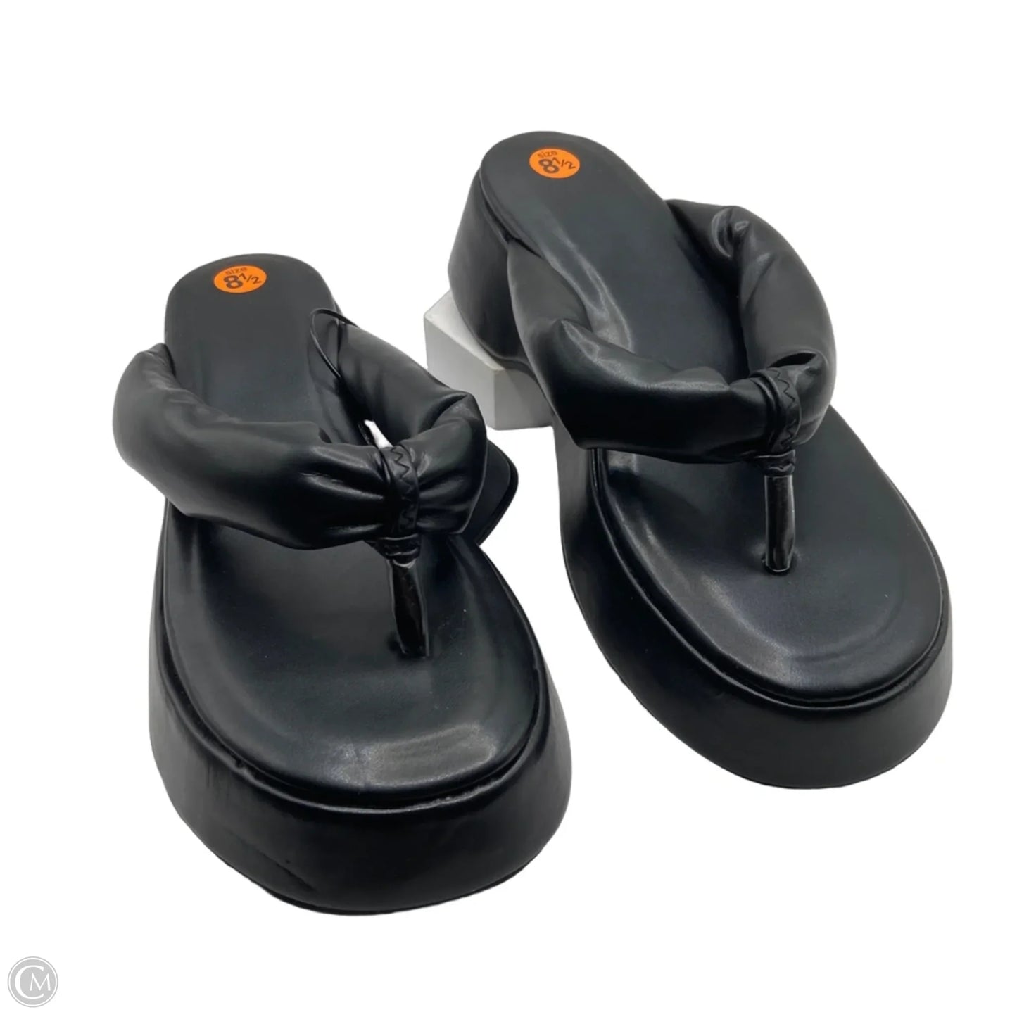 Sandals Heels Platform By Clothes Mentor In Black, Size: 8.5