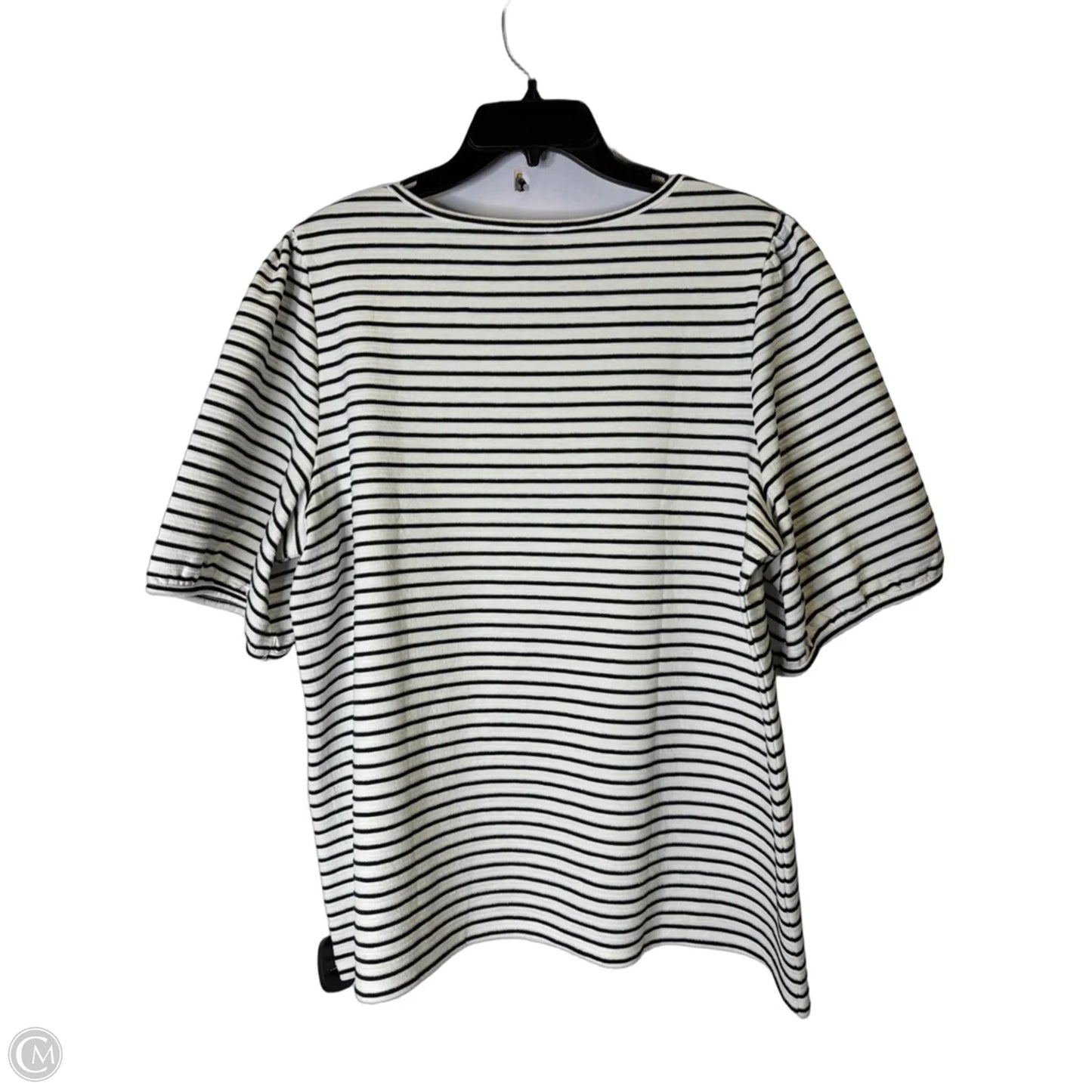 Top Short Sleeve By Anne Klein In Striped Pattern, Size: Xl