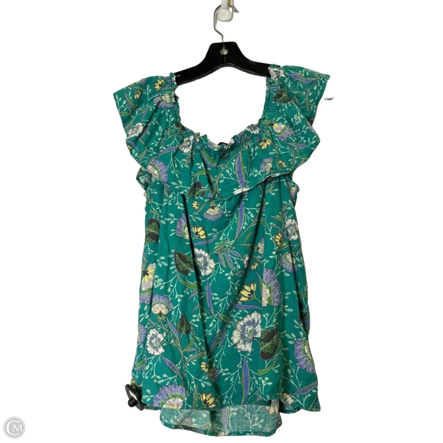 Top Sleeveless By Loft In Teal, Size: S