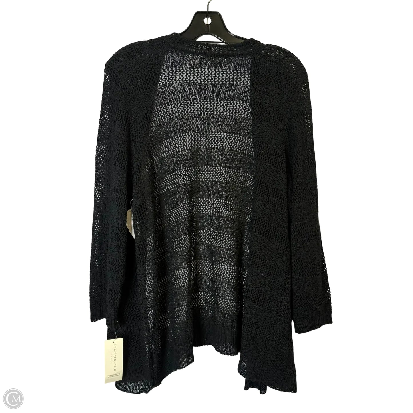 Sweater Cardigan By Charter Club In Black, Size: 1x